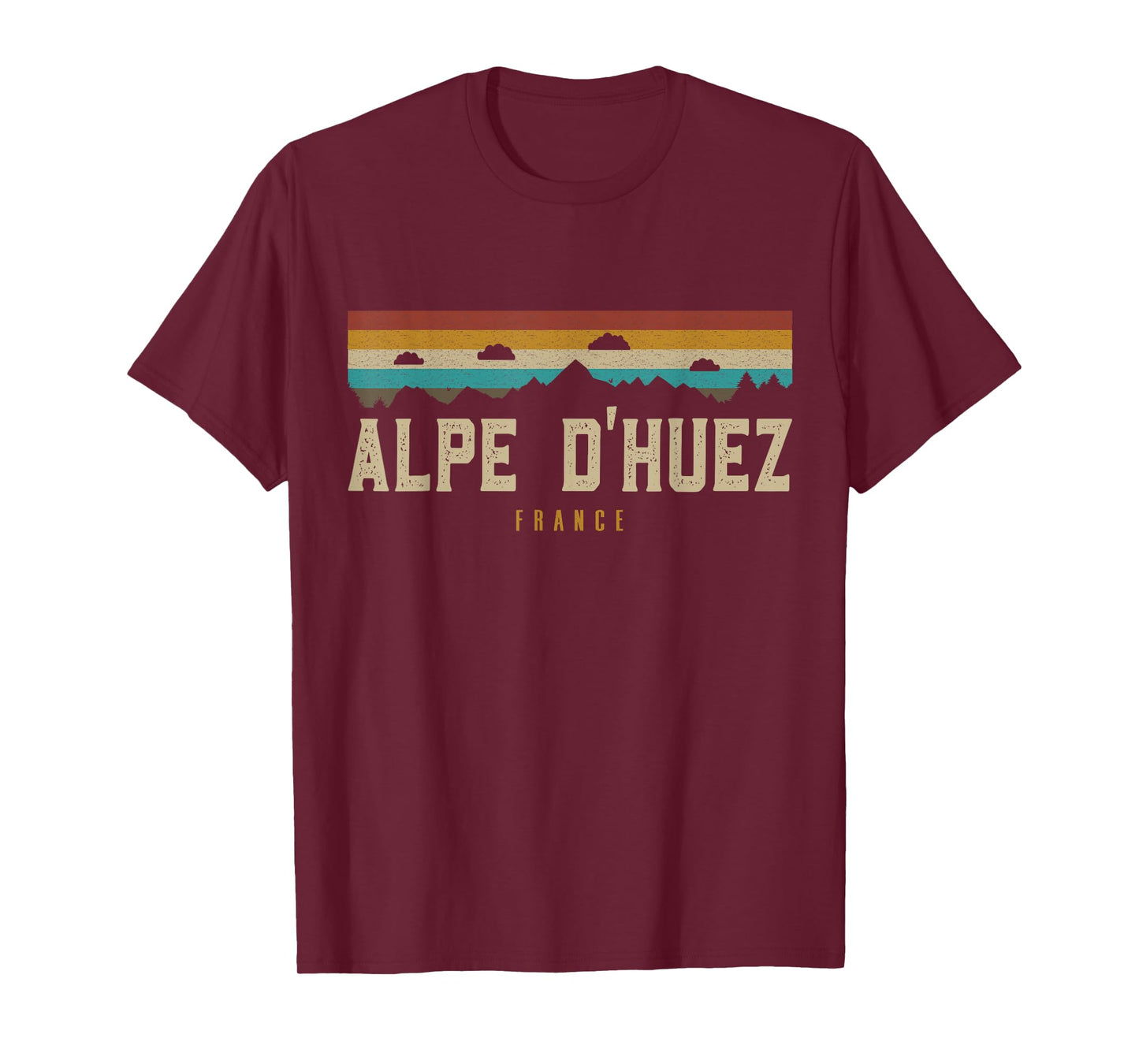 Alpe D'Huez Vintage Mountains Hiking Camping France Retro T-Shirt