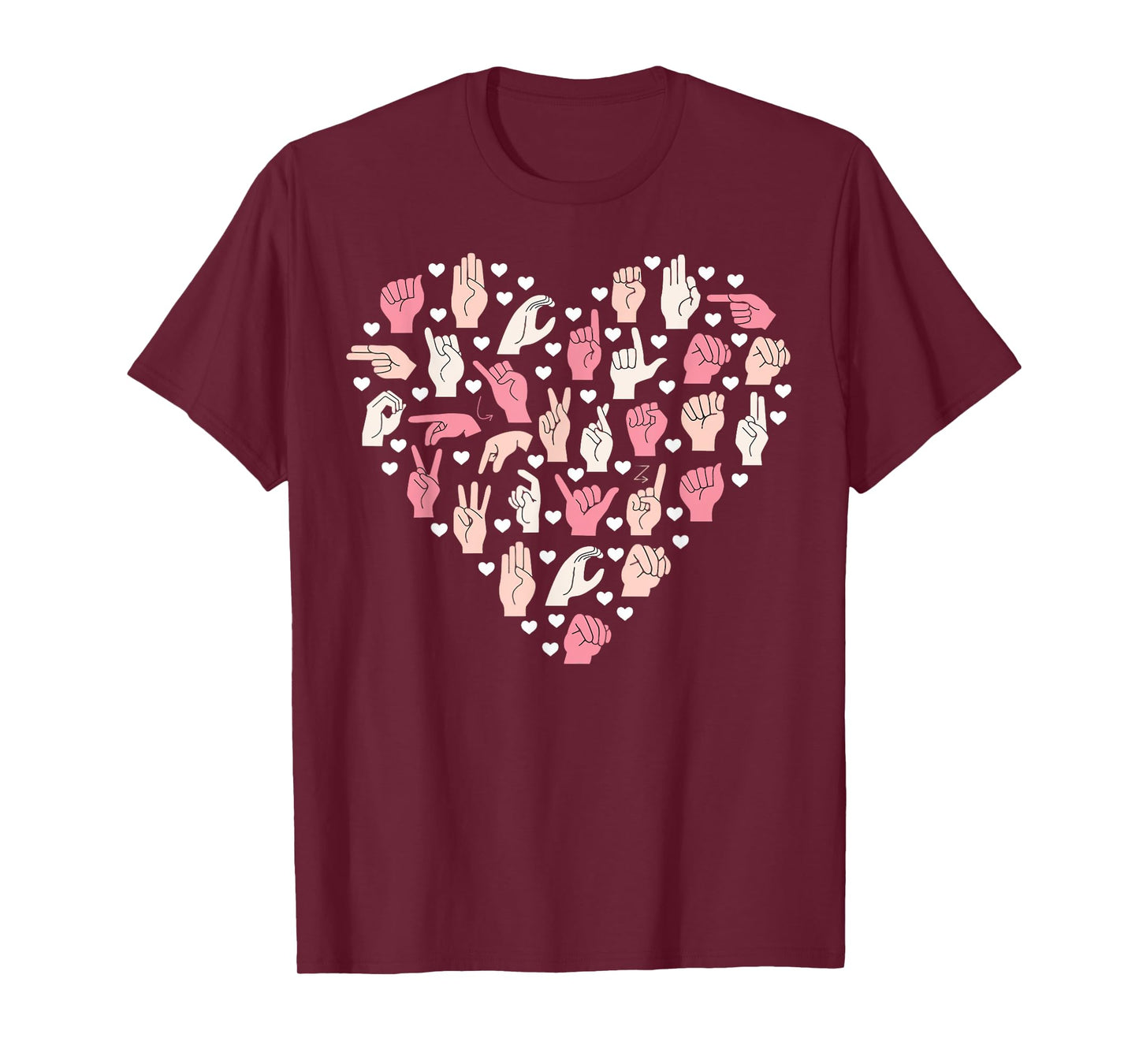Hand Language Heart ASL Teacher Deaf People ASL Interpreter T-Shirt