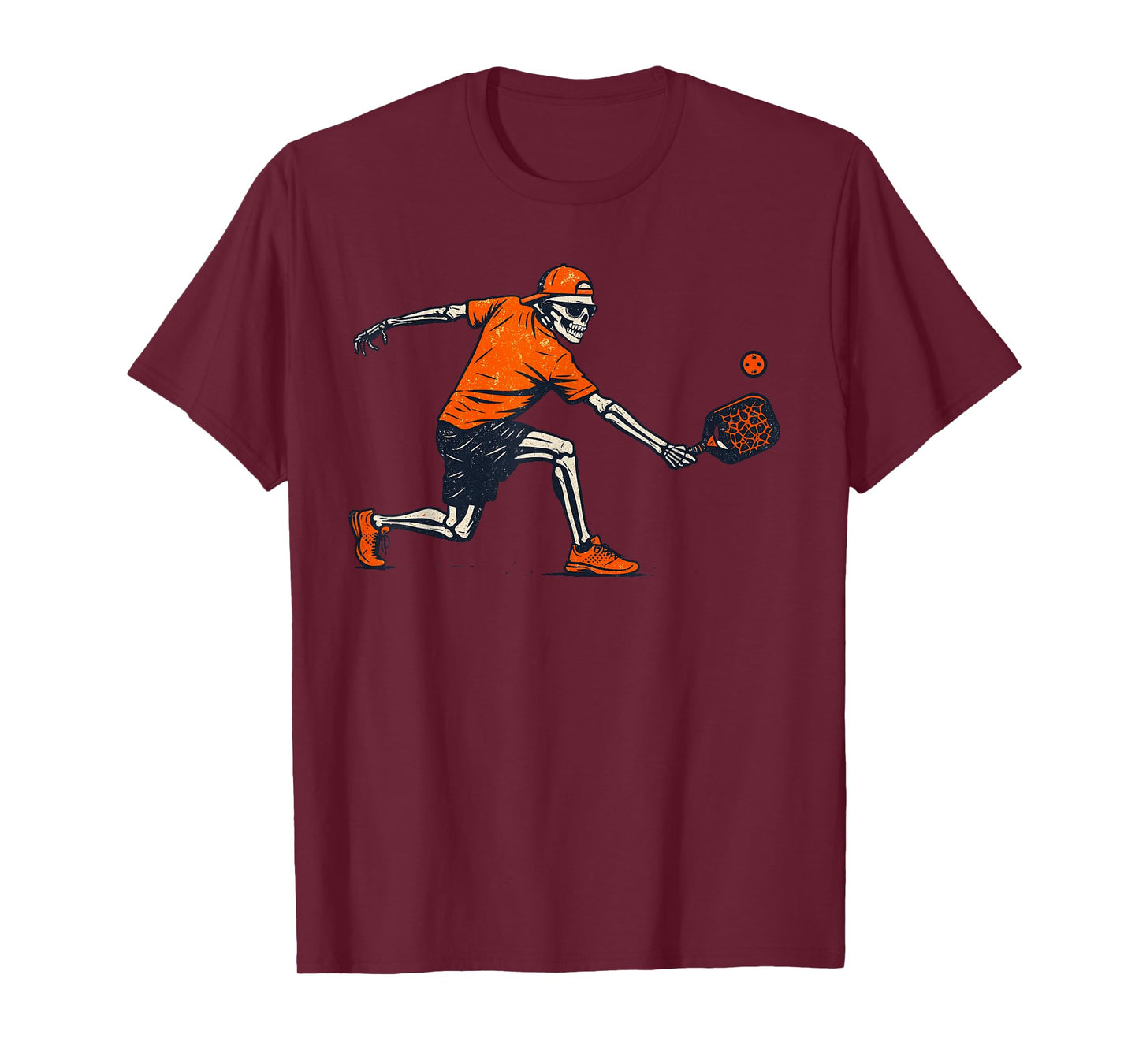 Vintage Halloween Skeleton Pickleball Funny Spooky Costume T-Shirt