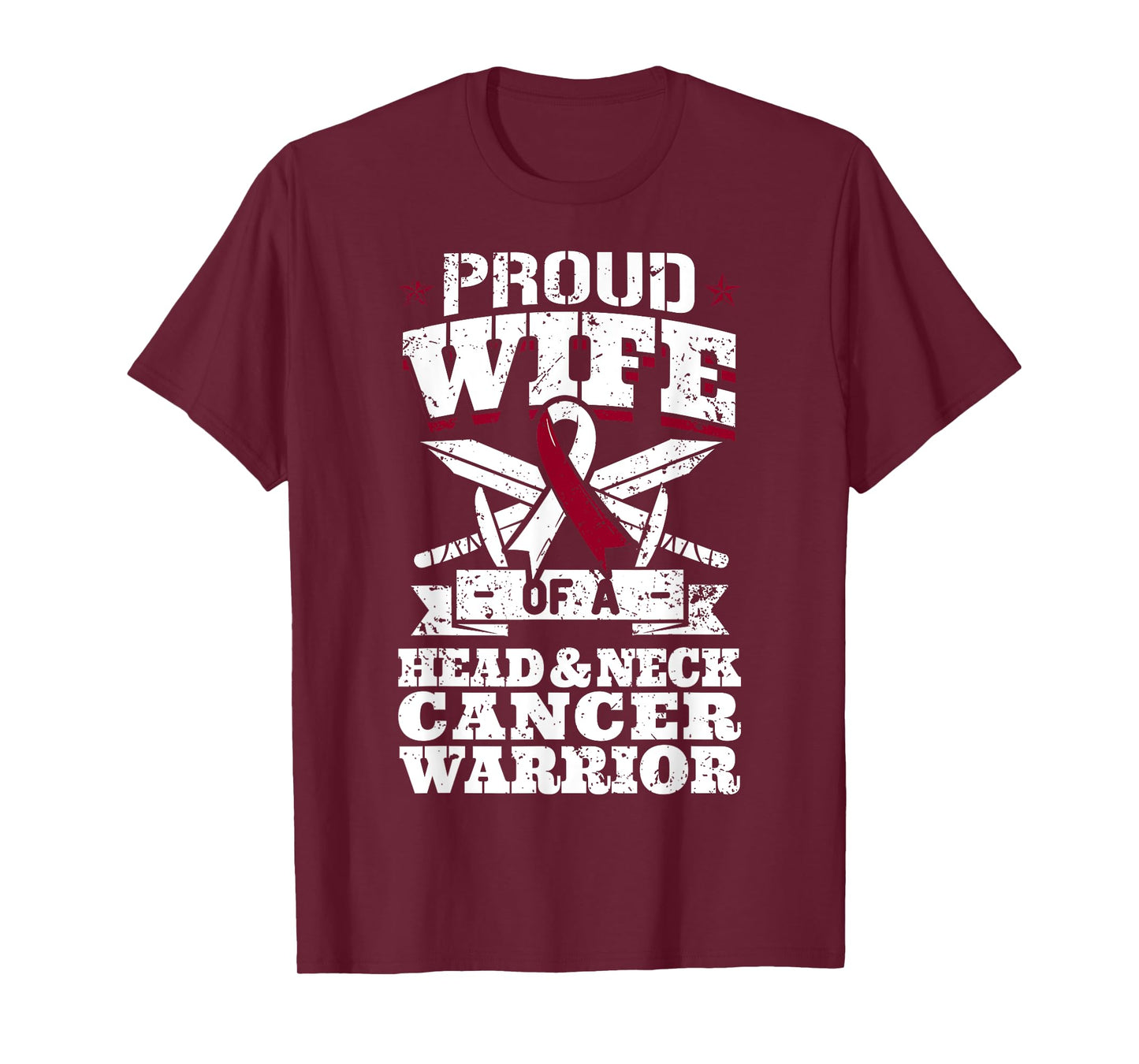 Proud Wife Of A Head & Neck Cancer Warrior Awareness Ribbon T-Shirt
