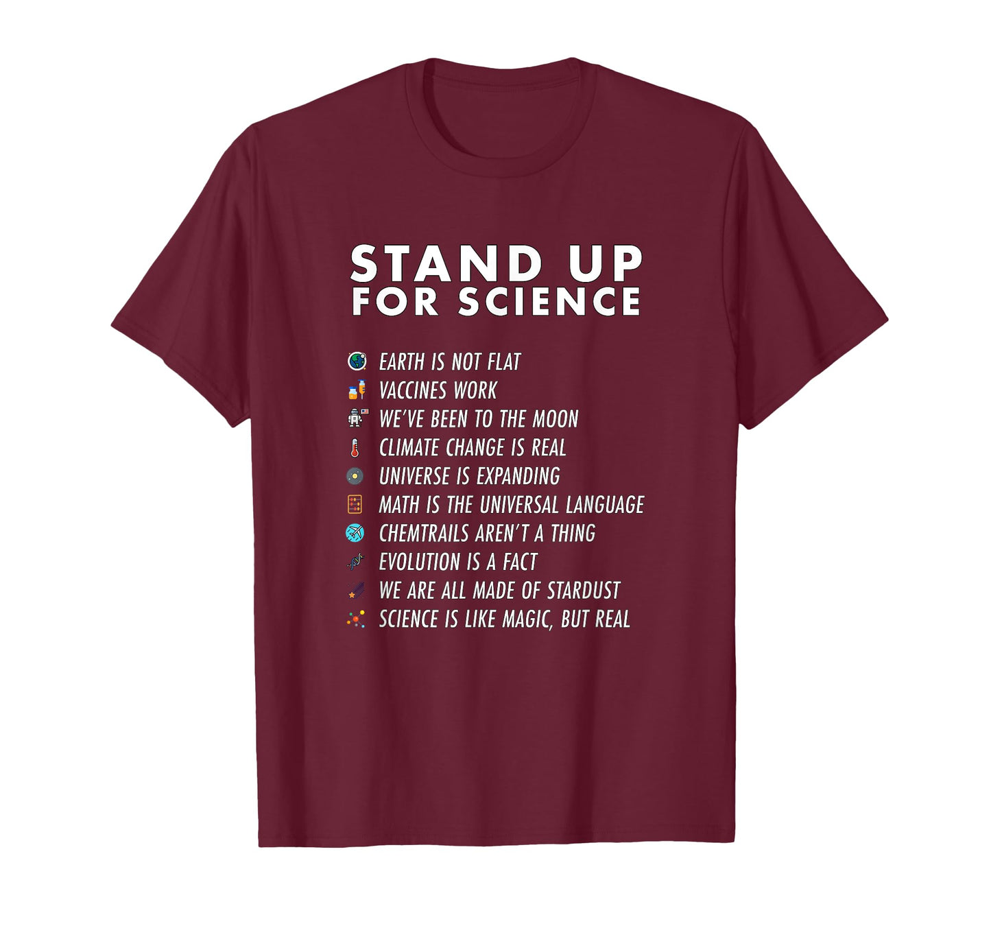Stand Up For Science - Magic but Real Earth Moon Graphic T-Shirt