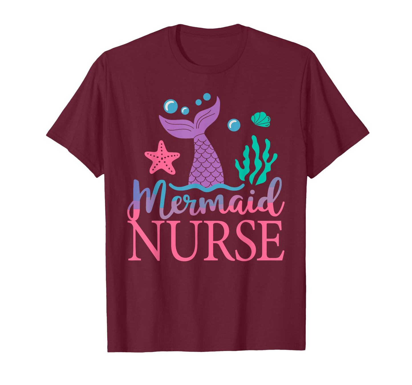 Nurse of The Birthday Mermaid Family Matching Party RN T-Shirt