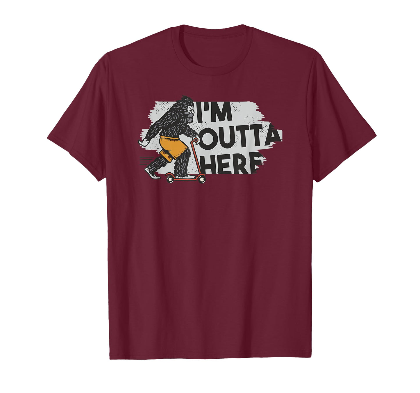 Yeti Bigfoot Sasquatch - I'm Outta Here Riding Scooter T-Shirt