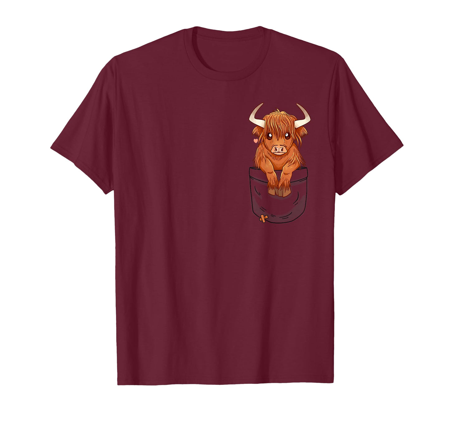Pocket Cute Scottish Highland Cow - T-Shirt T-Shirt