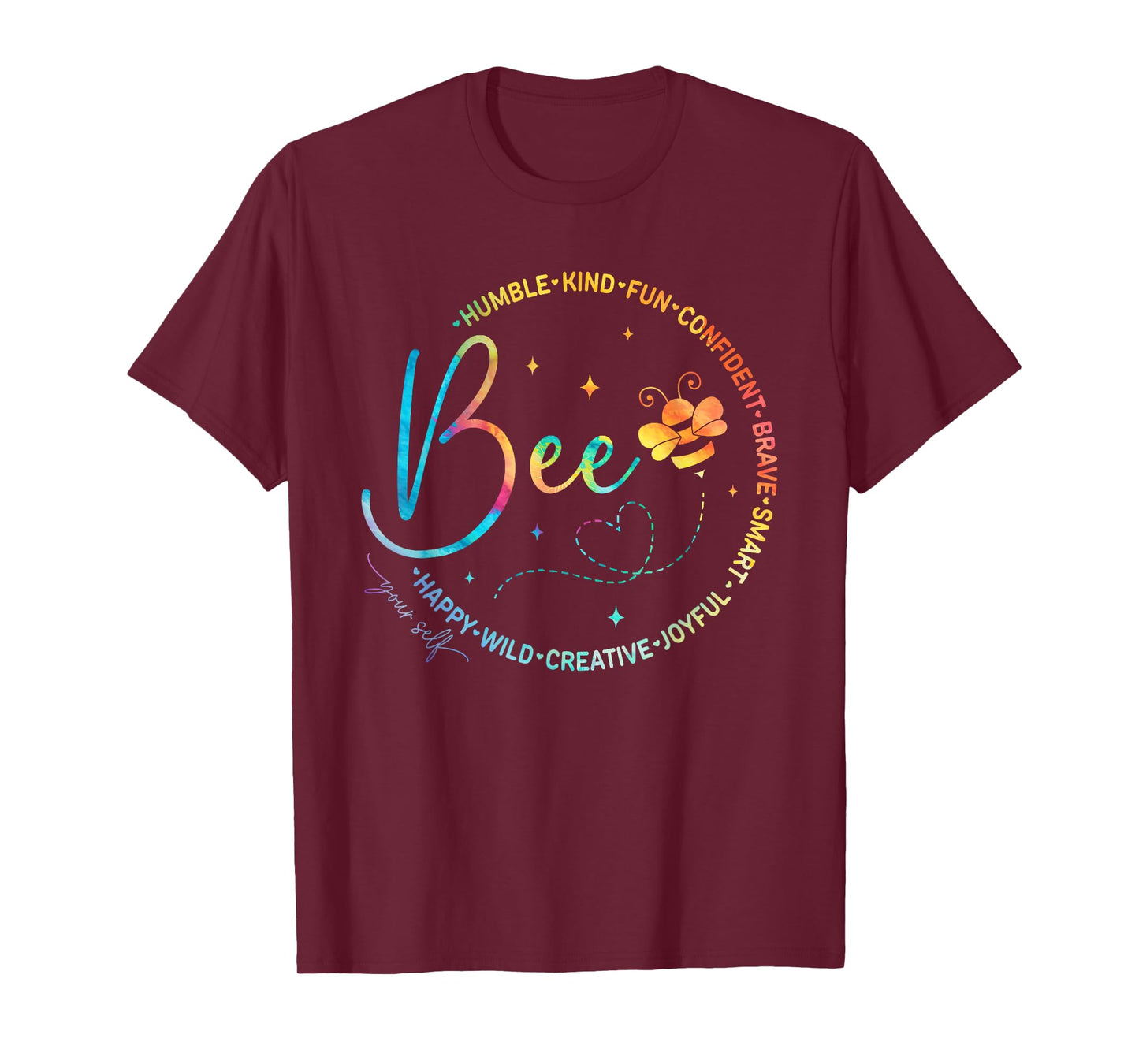 Bee Happy Kind Brave Humble Smart Positive Bumblebee Womens T-Shirt