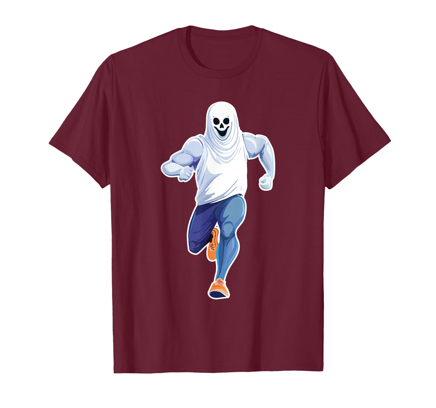 Scary Spooky Ghost Halloween Runner Marathon Gym Workout T-Shirt