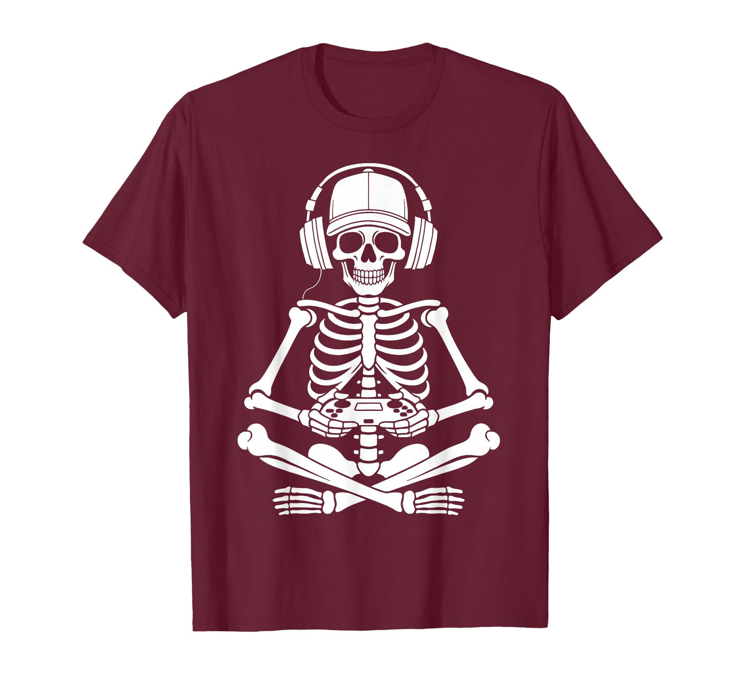 Skeleton Gamer Halloween Video Gaming Boys Girls Men Women T-Shirt