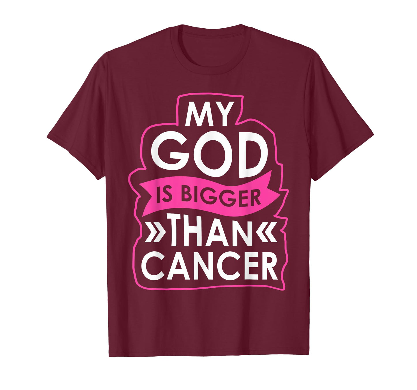 My God Is Bigger Than Cancer Breast Cancer Awareness Jesus T-Shirt