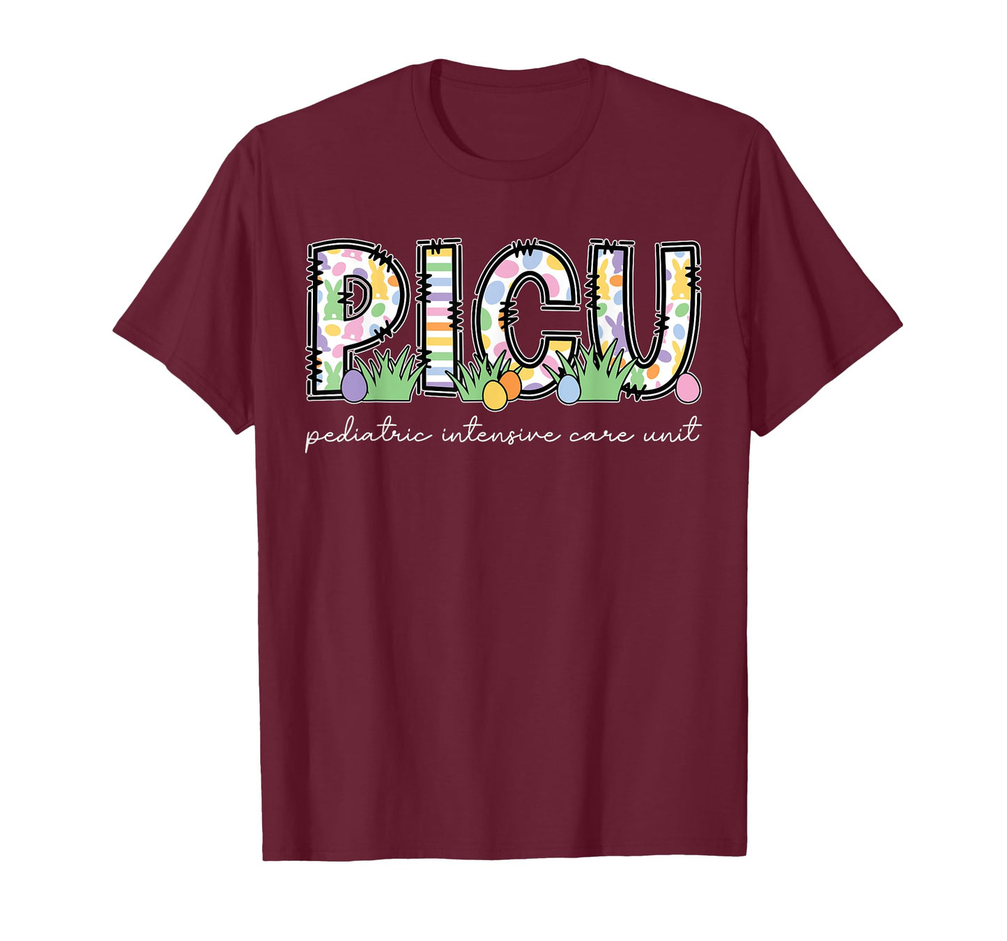 PICU Pediatric Intensive Care Unit Nurse Bunny Easter T-Shirt