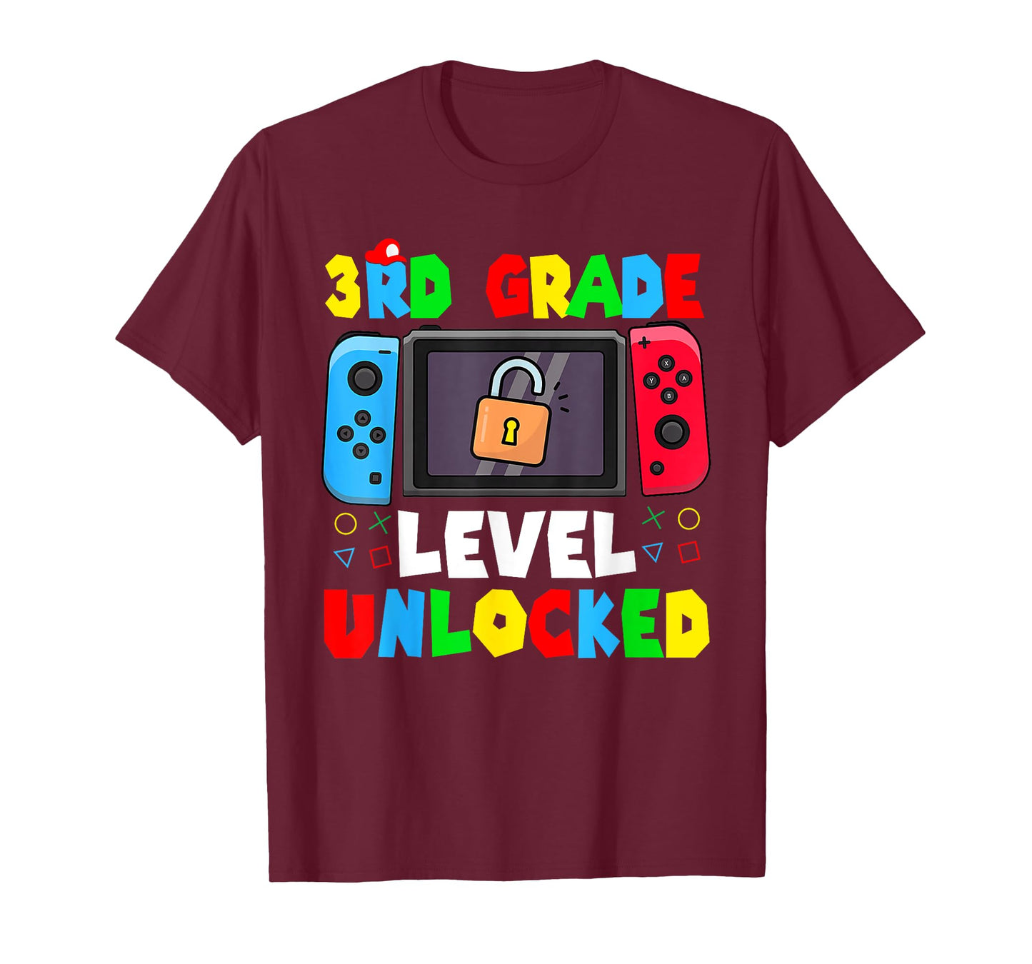 3rd Grade Level Unlocked Back to School First Day Gamer Boys T-Shirt