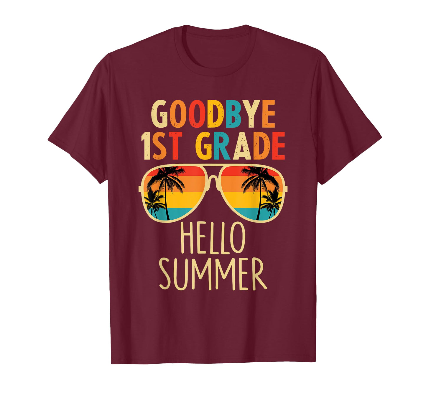 Goodbye 1st Grade Hello Summer Last Day Of School Boys Kids T-Shirt