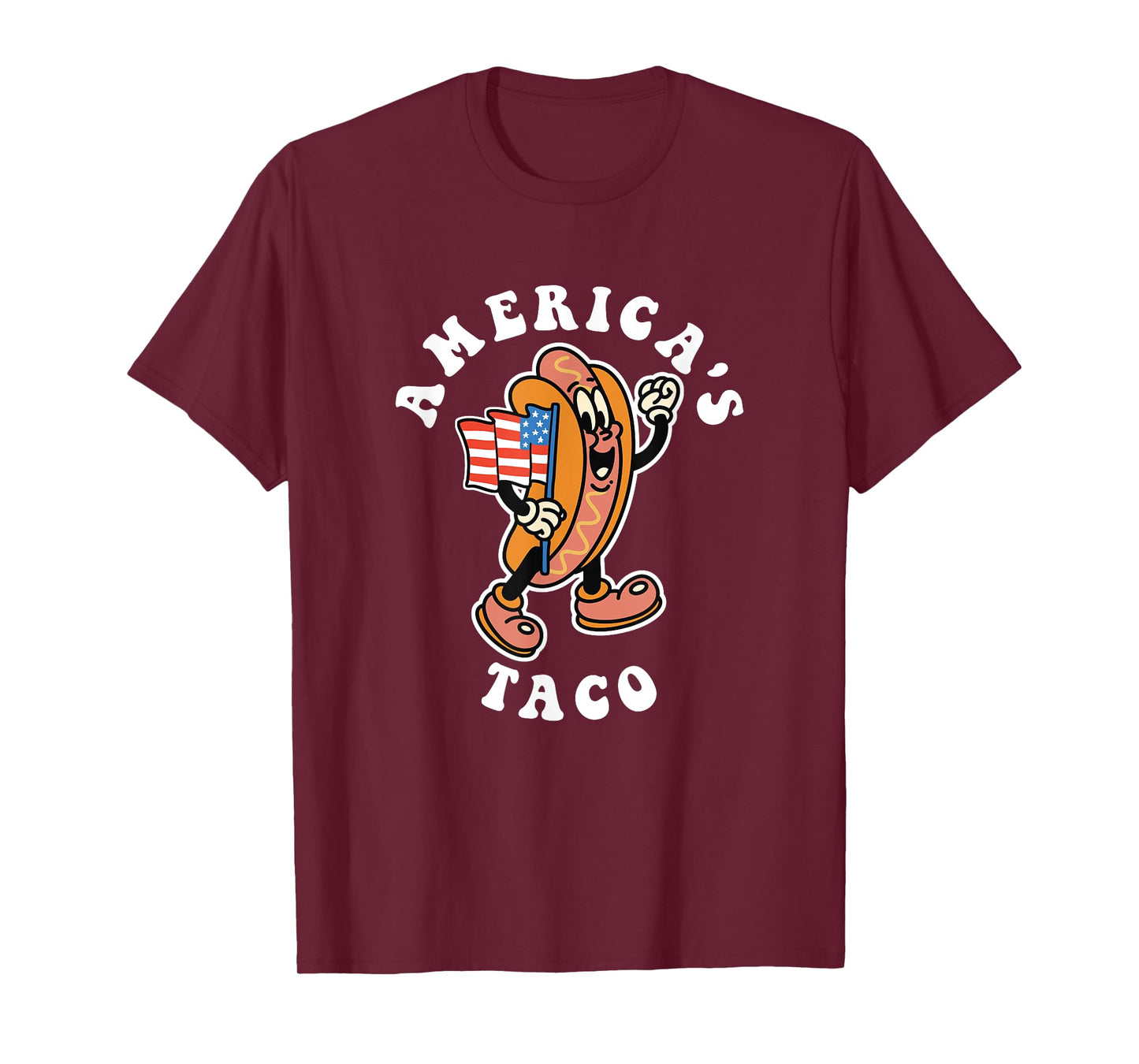 American 4th of July America's Taco Patriotic Hot Dog Wiener T-Shirt