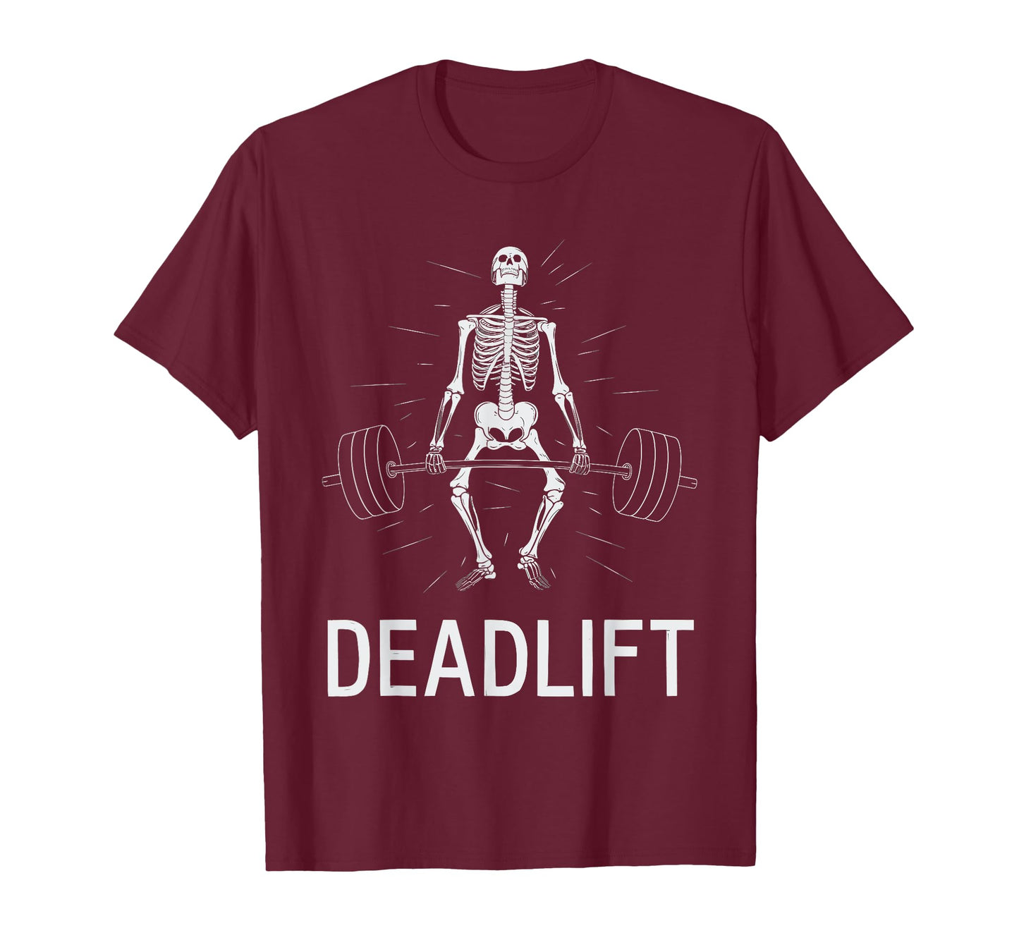 Skeleton Deadlift Spooky Weightlifting Workout T-Shirt