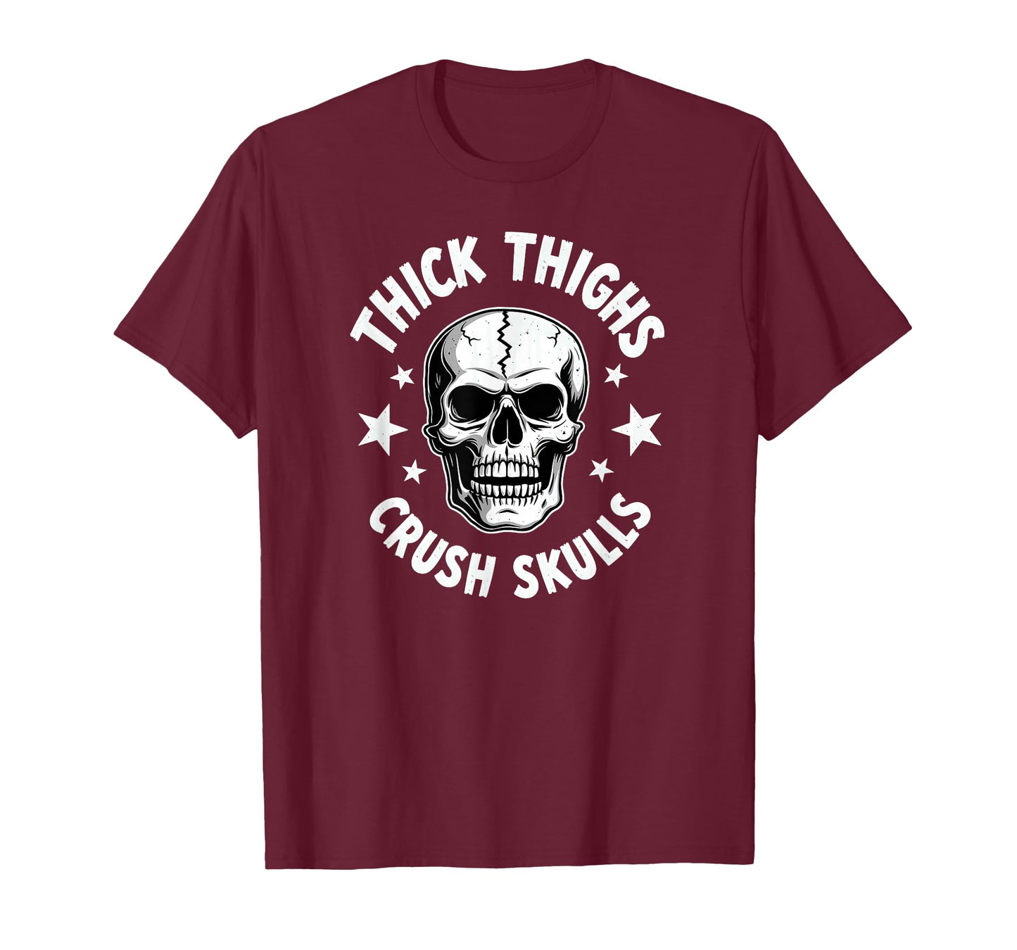 Thick Thighs Crush Skulls Skeleton Gym Halloween T-Shirt