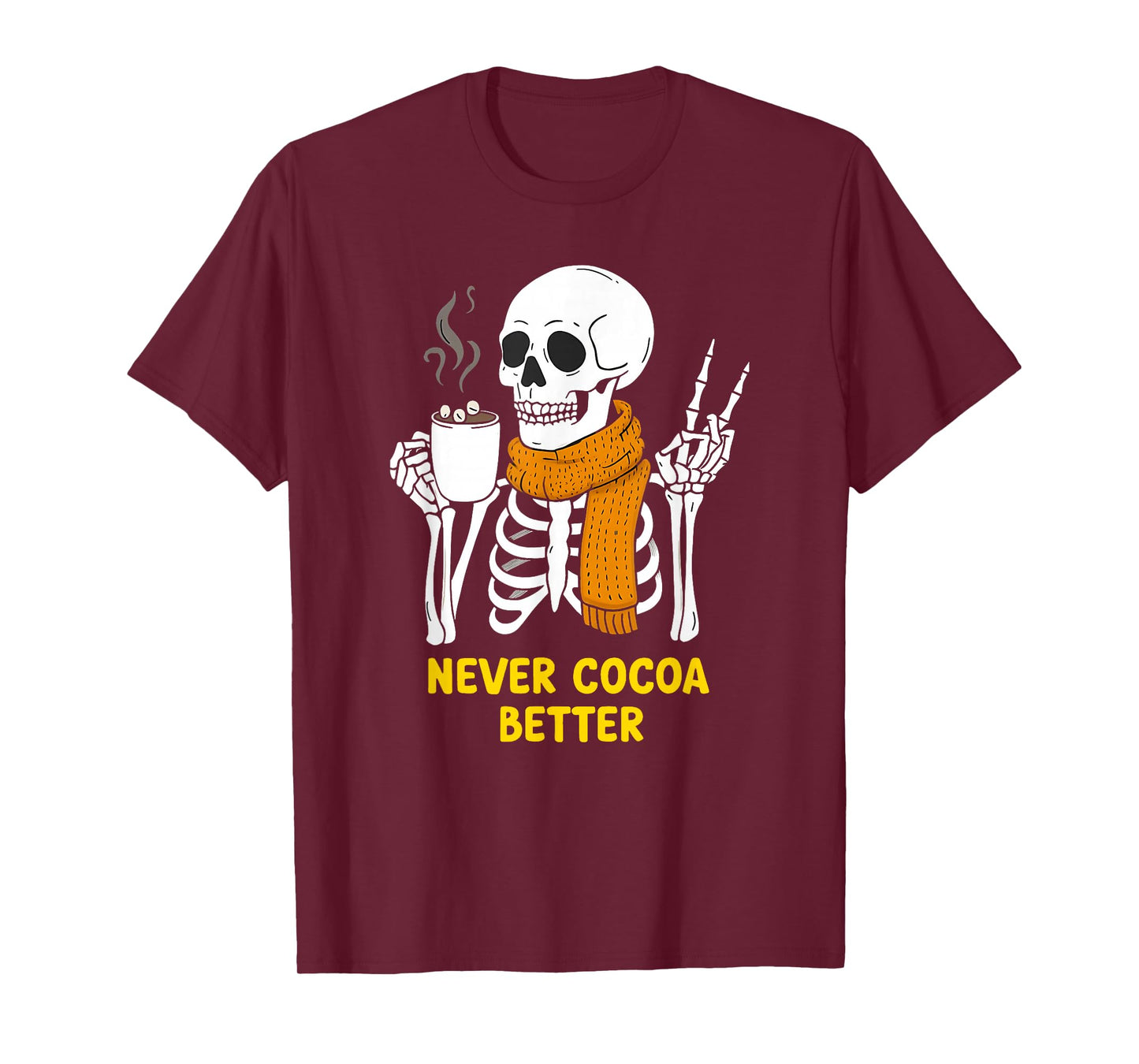 Skeleton Hot Chocolate Halloween Cozy Cocoa Vibes T-Shirt