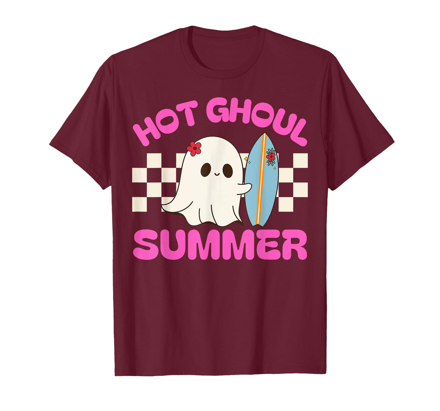 Funny Hot Ghoul Summer Ghost Spooky Beach Halloween Men Women T-Shirt