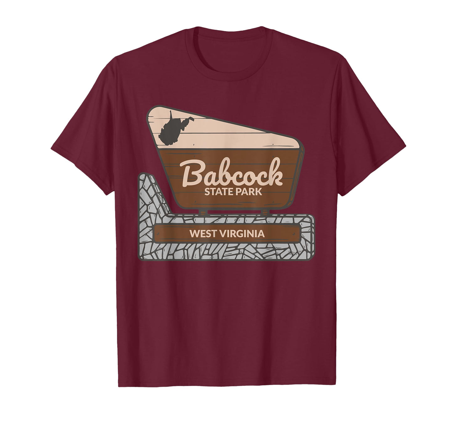 Babcock State Park West Virginia Welcome Sign Souvenir T-Shirt