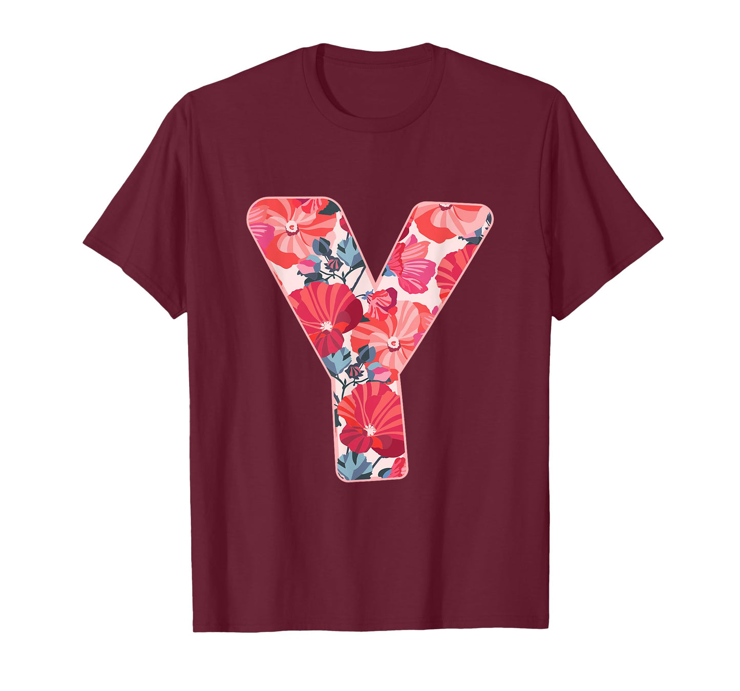 Letter Y Sign Alphabet Last Name Consonants Flower Gift T-Shirt