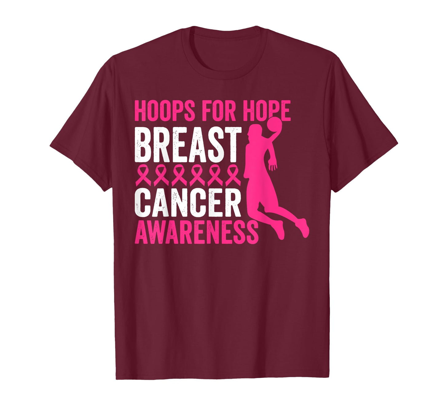 Hoops For Hope Basketball Family Breast Cancer Awareness T-Shirt