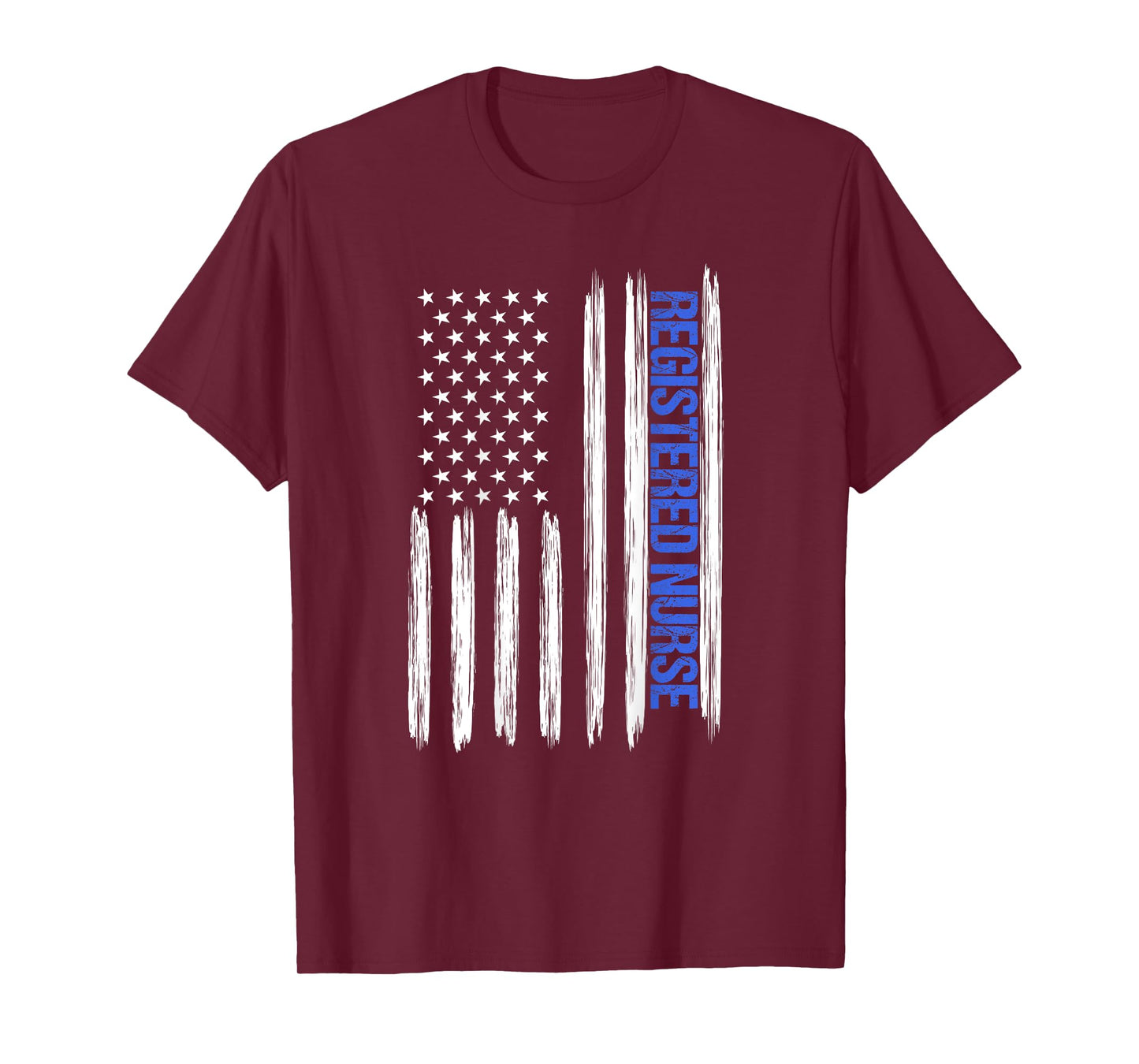 Registered Nurse Distressed American Flag BACK PRINT Women Men T-Shirt