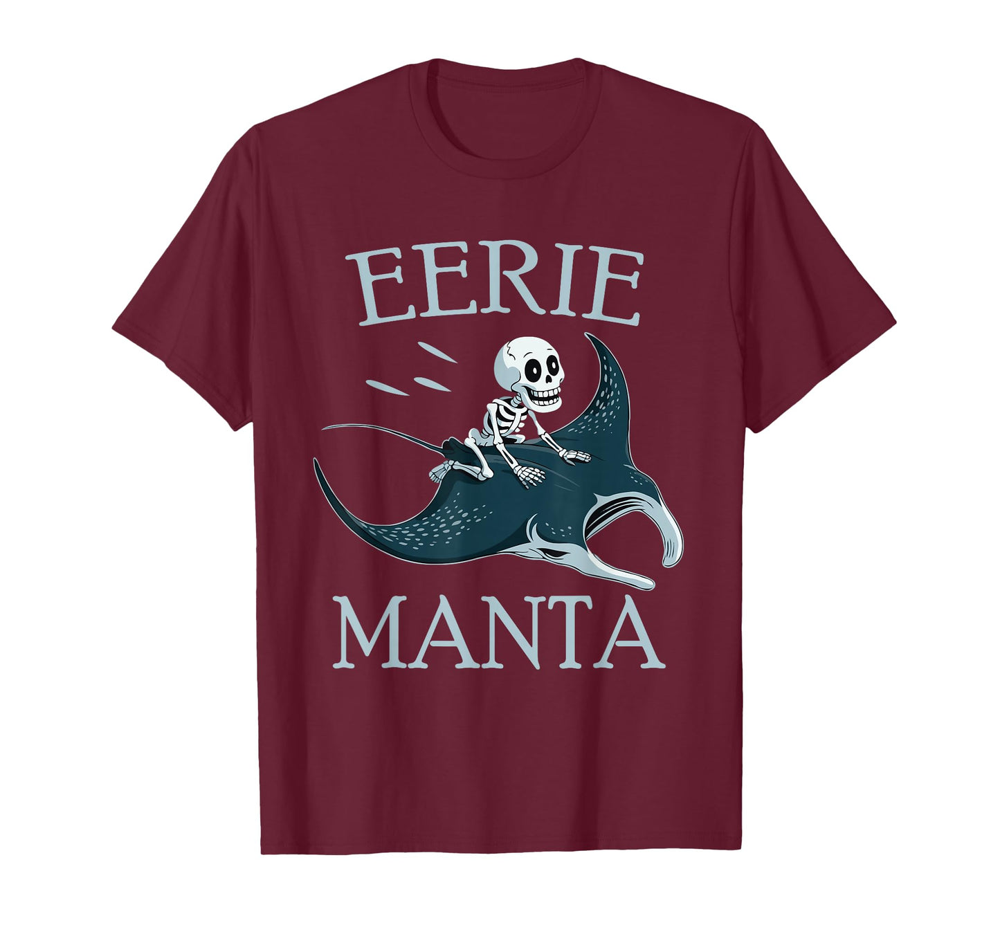 Spooky Manta Ray Skeleton Halloween T-Shirt