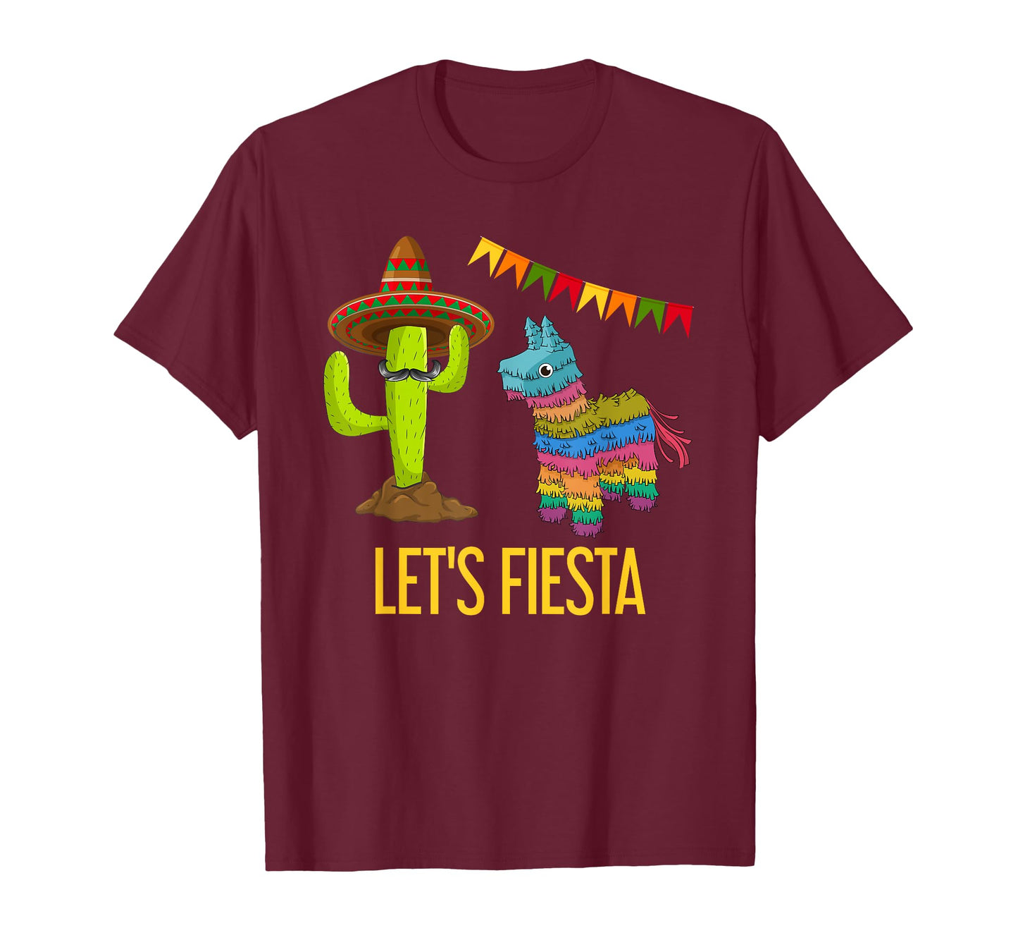 Lets Fiesta Funny Mexican Party Pinata Cactus Cinco De Mayo T-Shirt