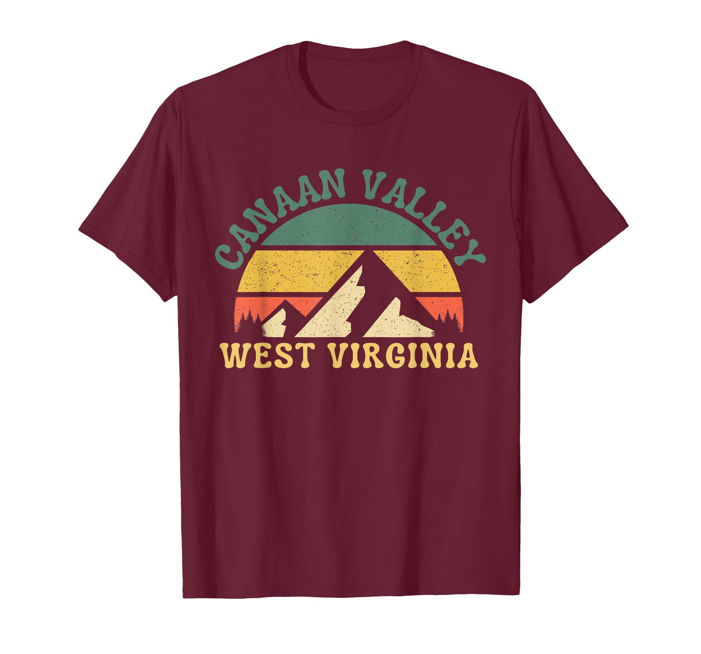Canaan Valley West Virginia Mountain Retro Sunset Vintage T-Shirt