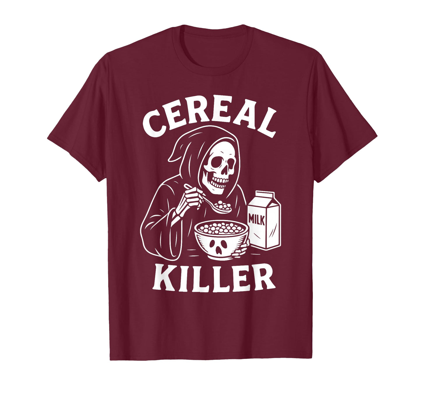 Cereal Killer Funny Grim Reaper Low Budget Halloween T-Shirt