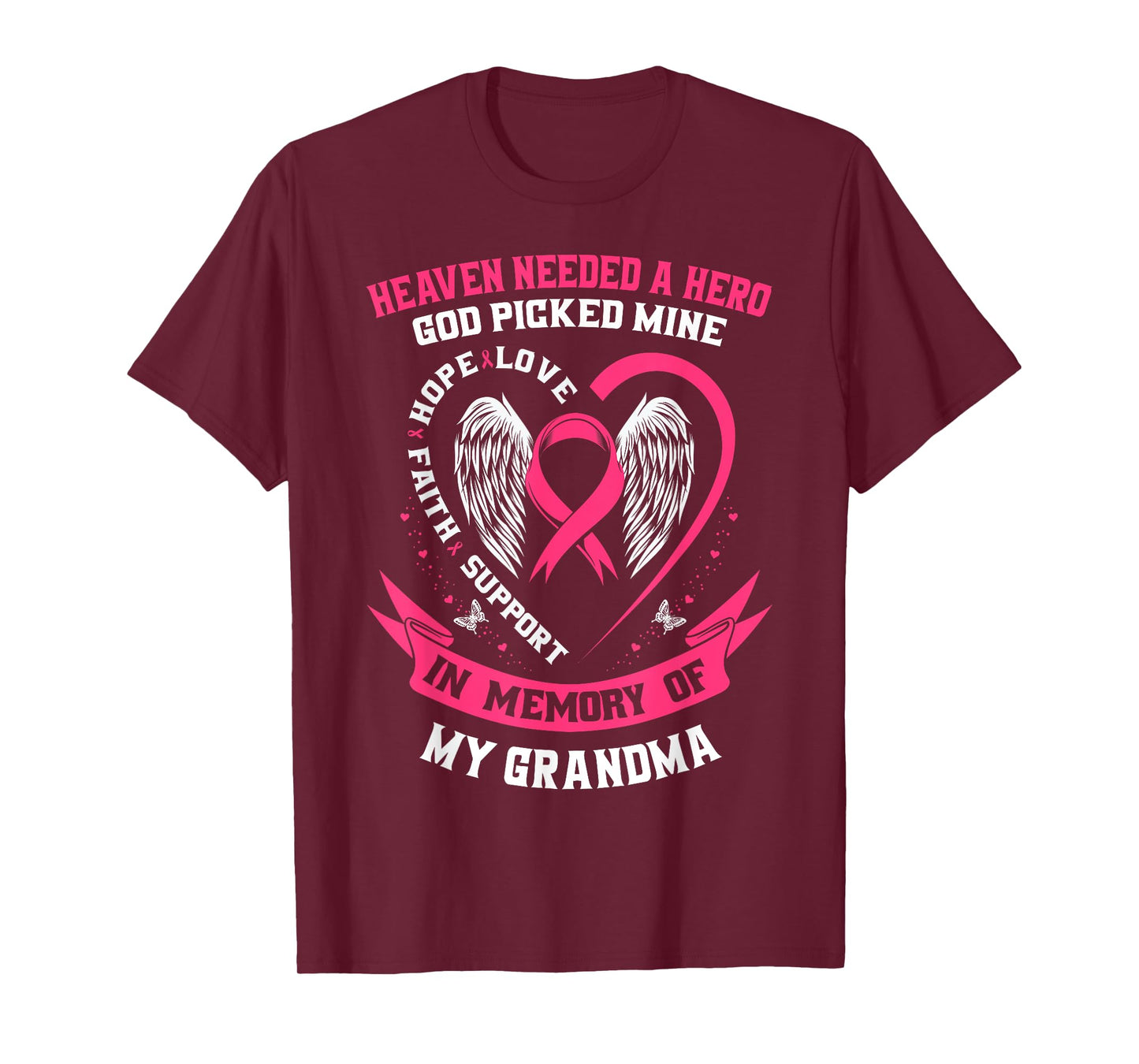 Heaven Needed a Hero Grandma Breast Cancer Awareness Shirts T-Shirt