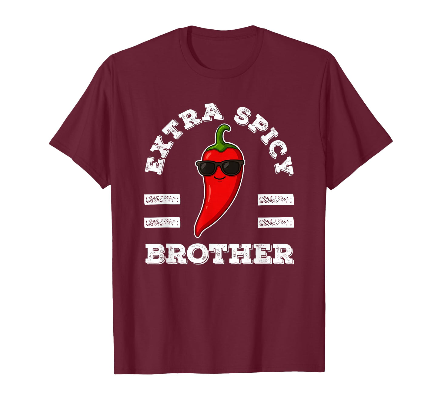 Mens Extra Spicy Brother Foodie Humor Hot Chili Pepper Pun T-Shirt