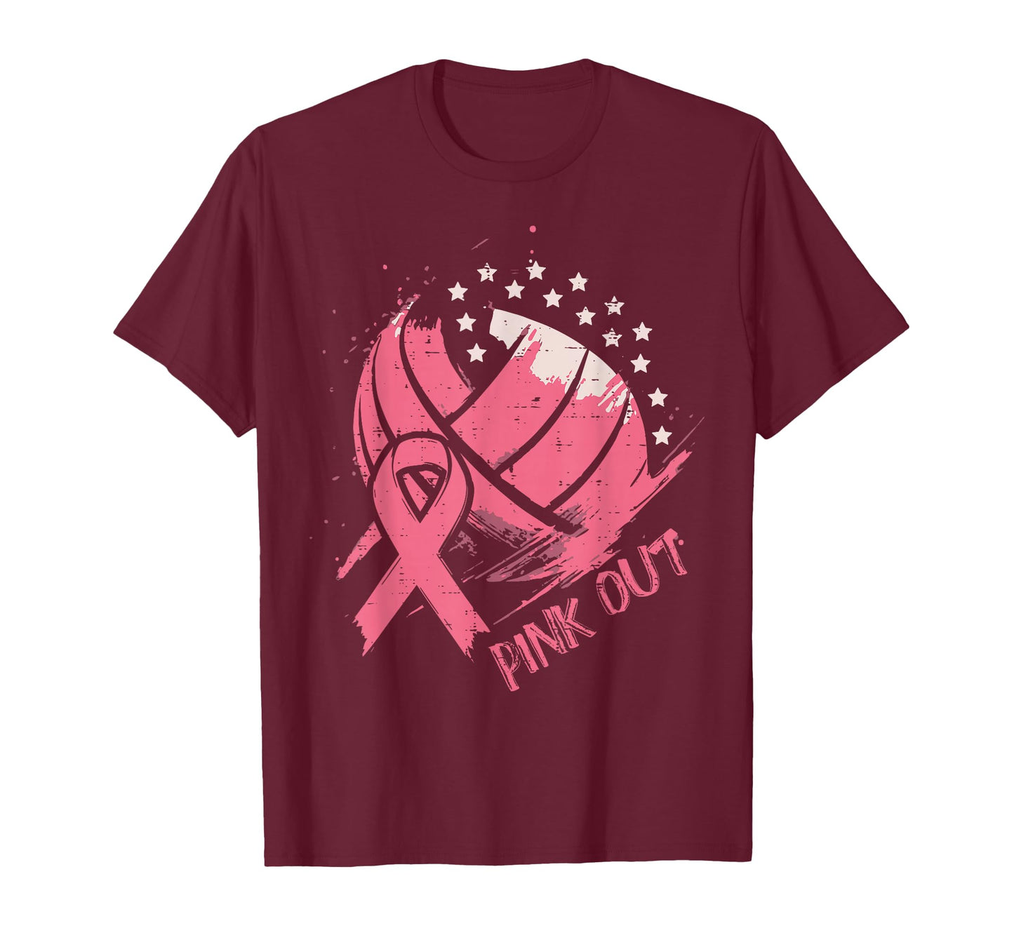 Breast Cancer Ribbon Volleyball Pink Out Aware Women Men Kid T-Shirt