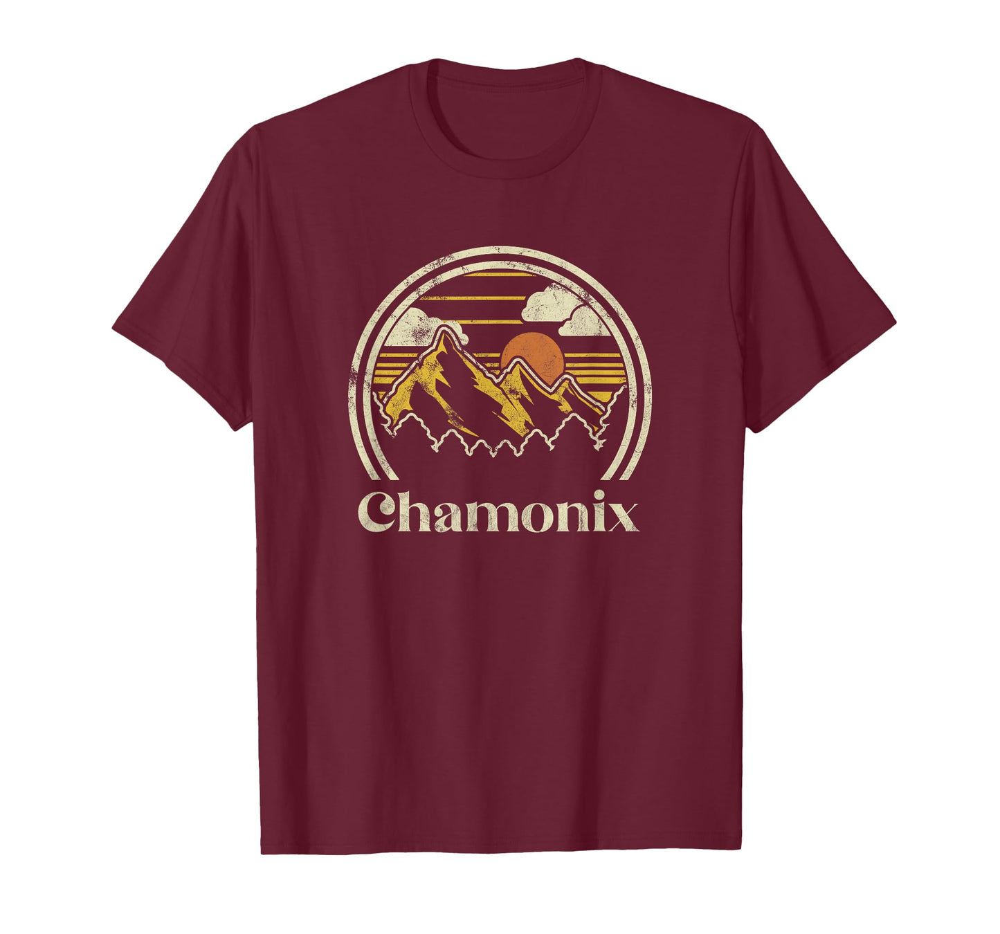 Chamonix Mountains France Hiking Outdoors Retro T-Shirt