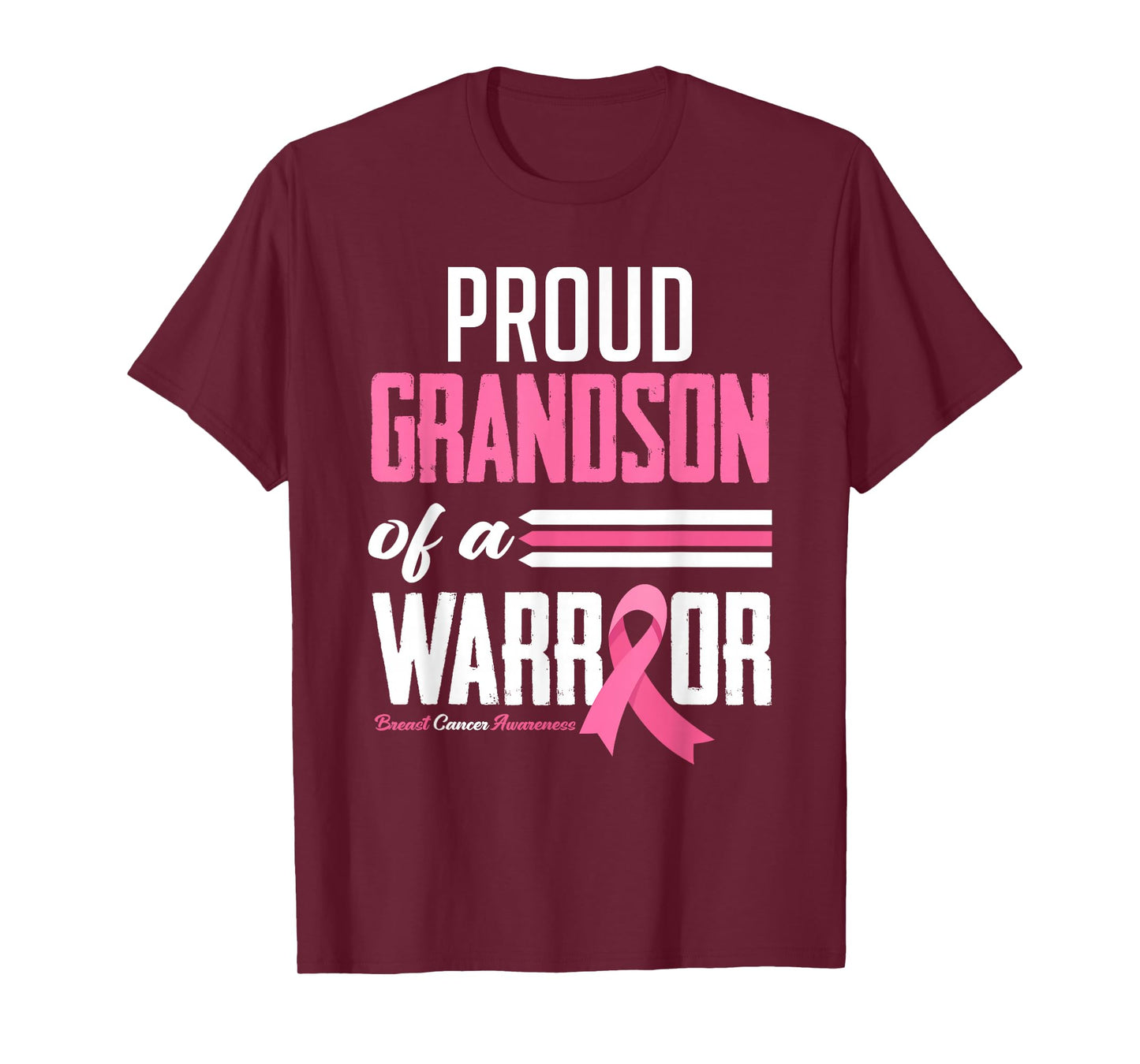 Proud Grandson Of A Warrior Grandma Breast Cancer Awareness T-Shirt