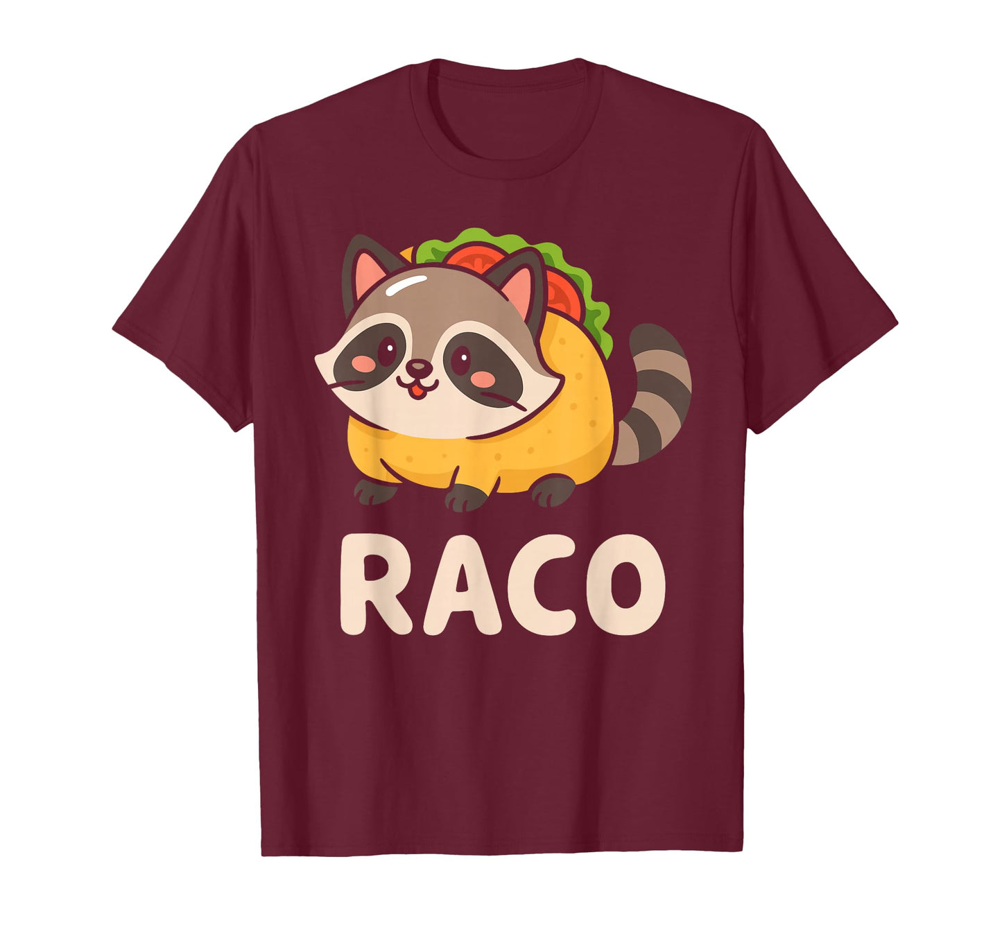 Raccoon Taco Lover Mexican Kids Kawaii Raccoon Funny Raccoon T-Shirt