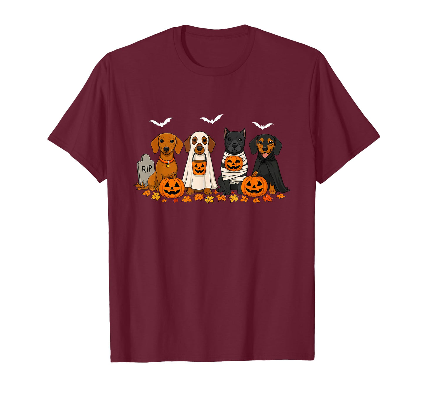 Dachshund Halloween Sausage Dog Haunted Hound Dog Mom Lover T-Shirt