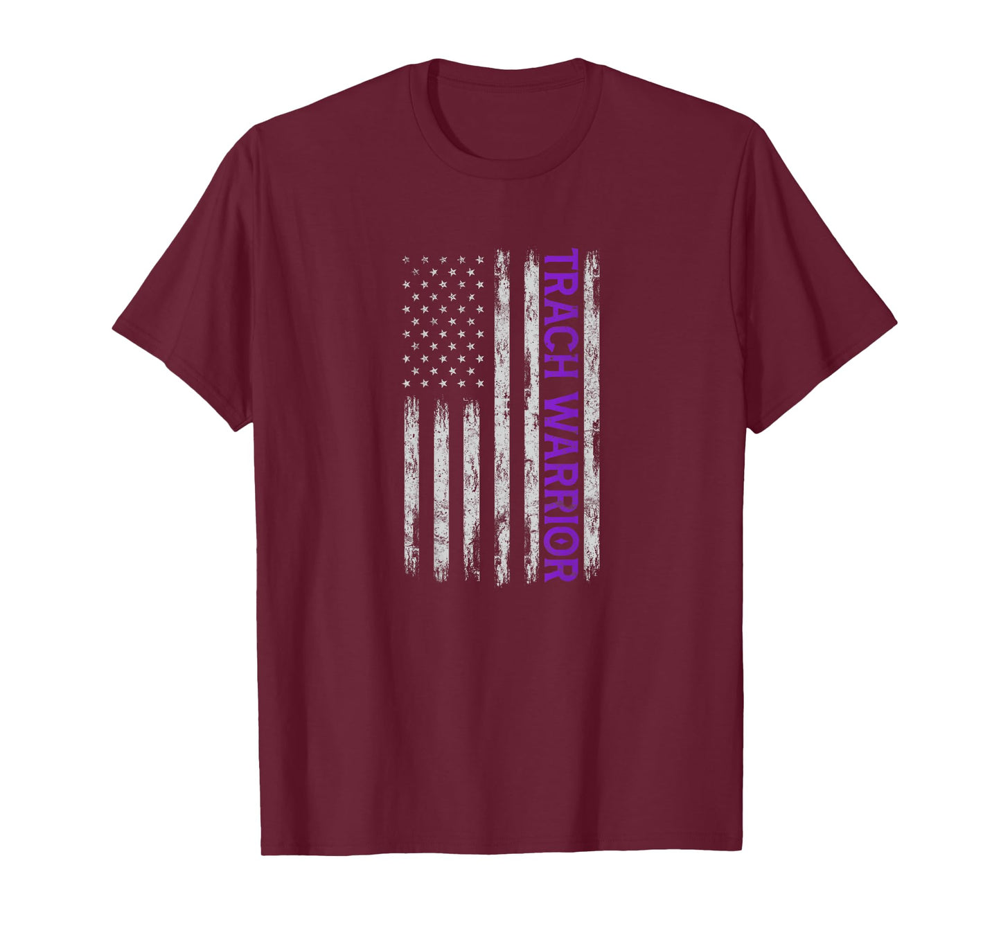 Trach Warrior Tracheostomy Awareness USA Flag Design On Back T-Shirt for Women Kids Men