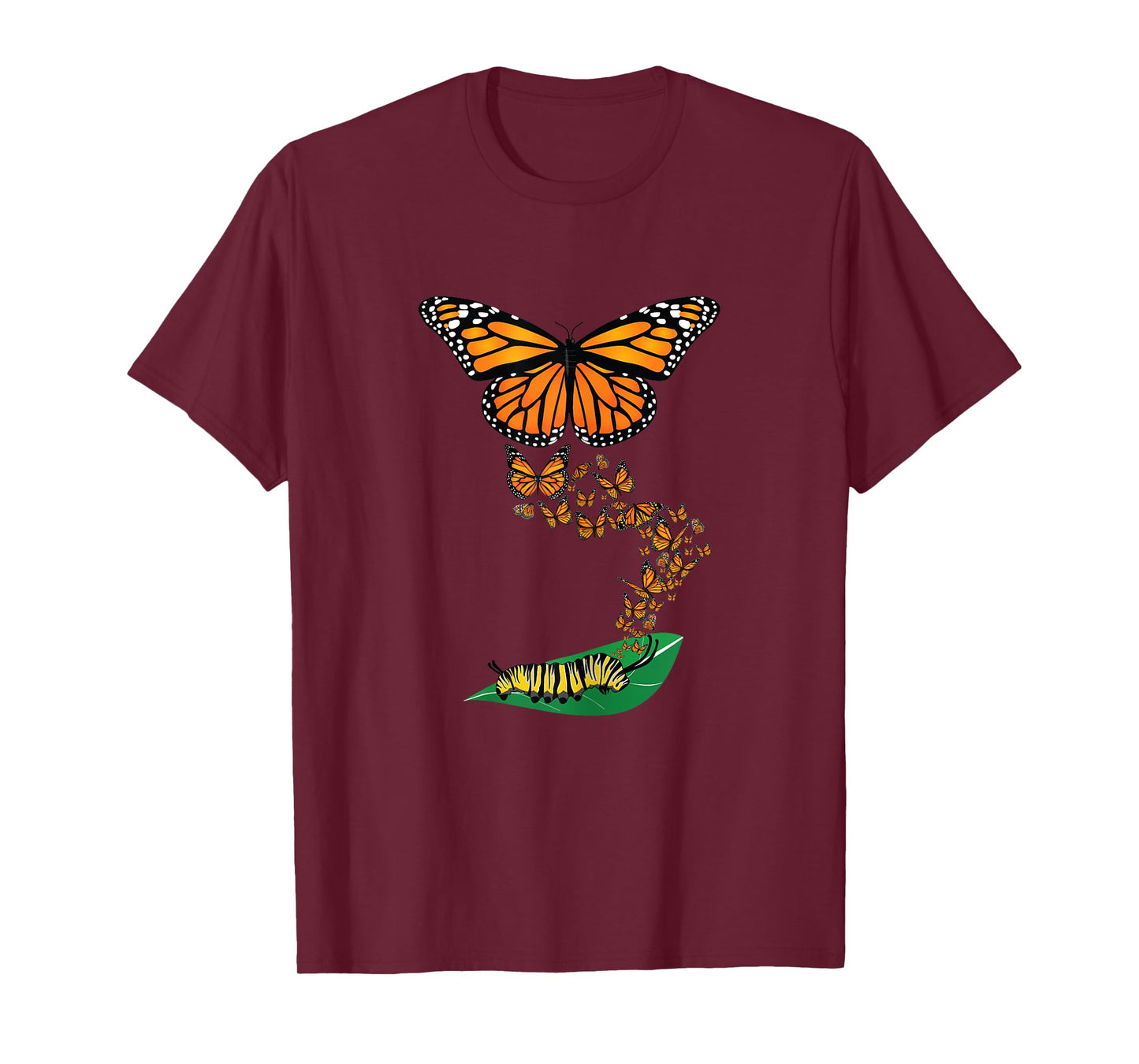 Colorful Caterpillar To Monarch Butterfly Metamorphosis Gift T-Shirt