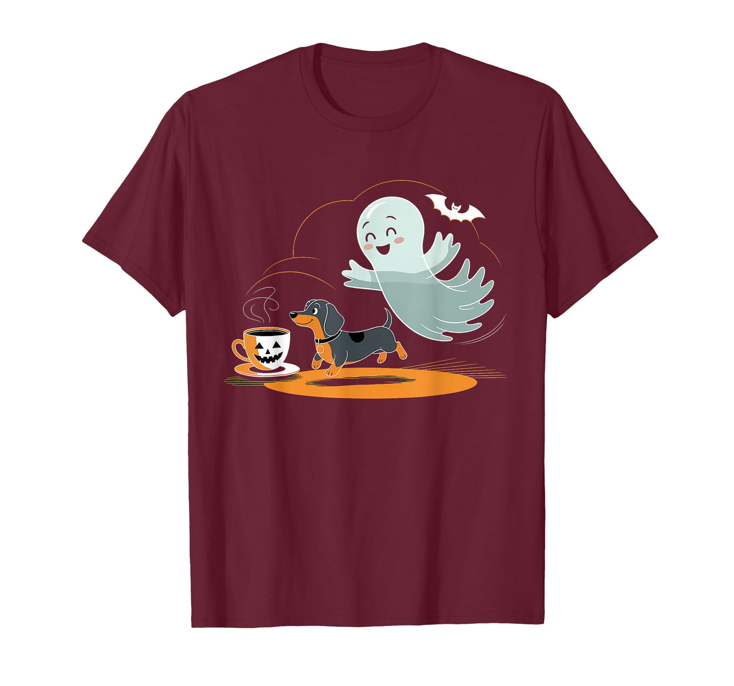 Ghost Dachshund Halloween Spooky Season Weenie Dog T-Shirt