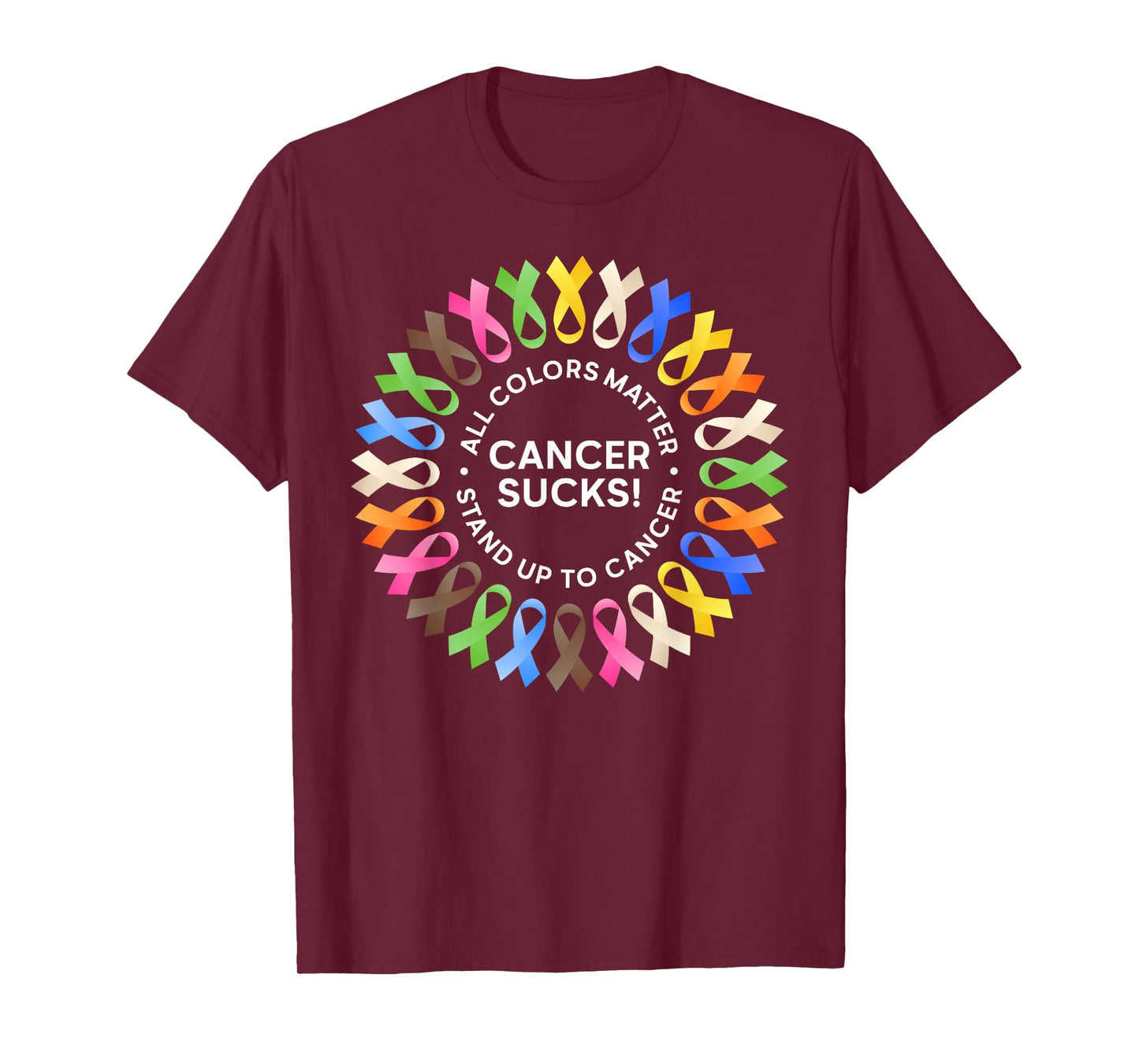Cancer Sucks In Every Color Shirt Cancer Ribbon Colors T-Shirt