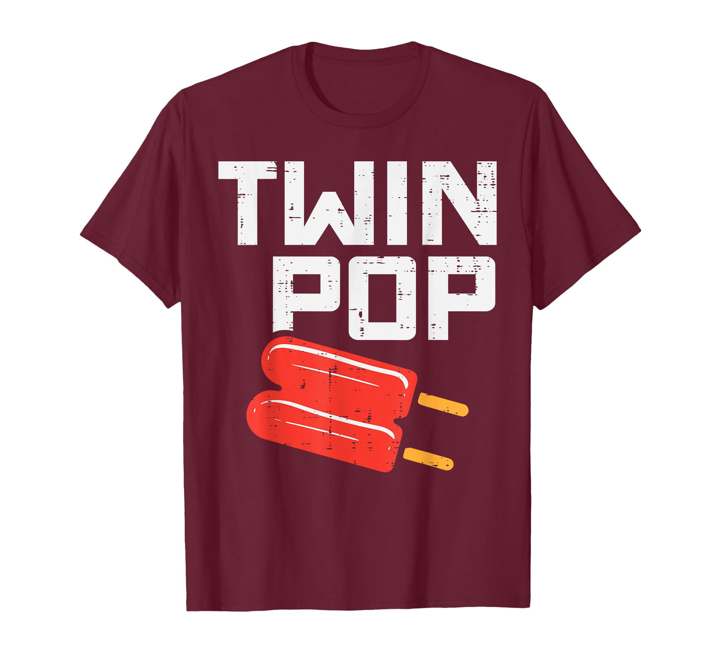 Twin Pop Pop Ice Cream Fathers Day Grandpa Pops Paw Paw Men T-Shirt