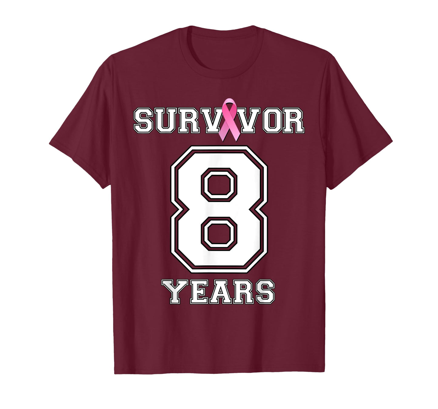 8 Years Breast Cancer Survivor Pink Ribbon Awareness ZL T-Shirt
