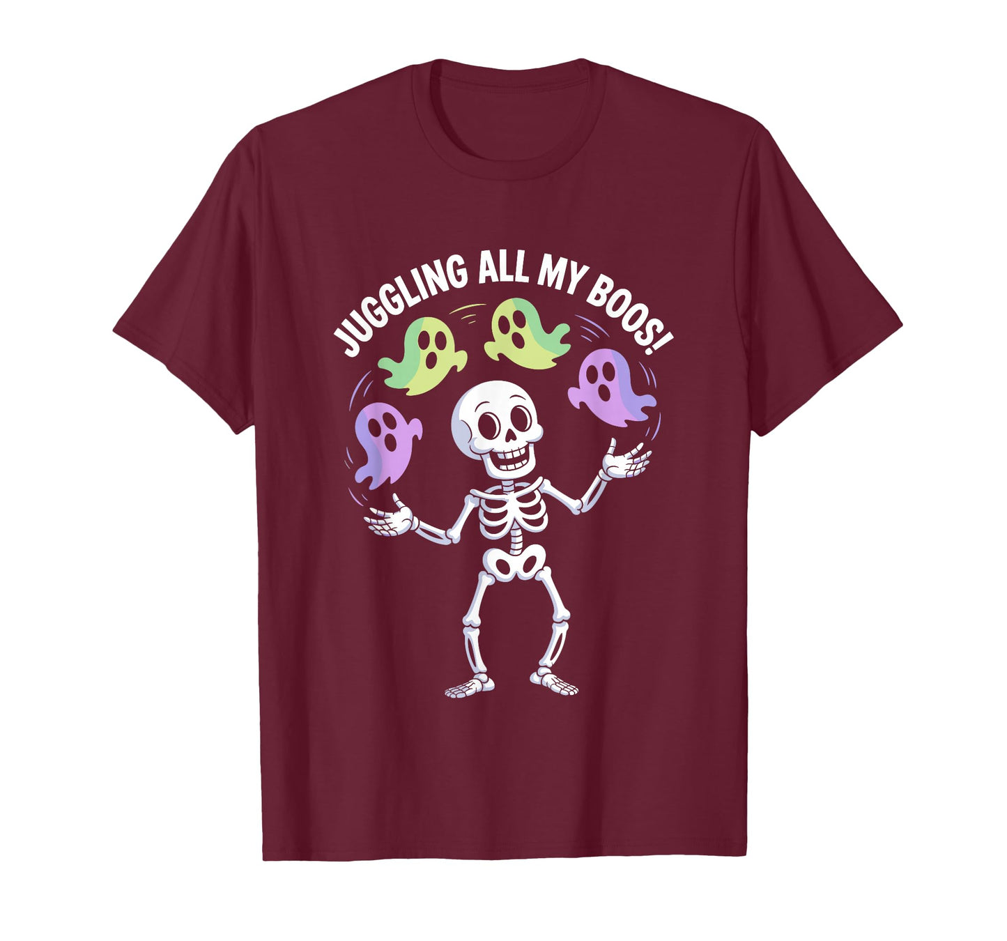 Funny Skeleton Juggling Ghosts Halloween T-Shirt