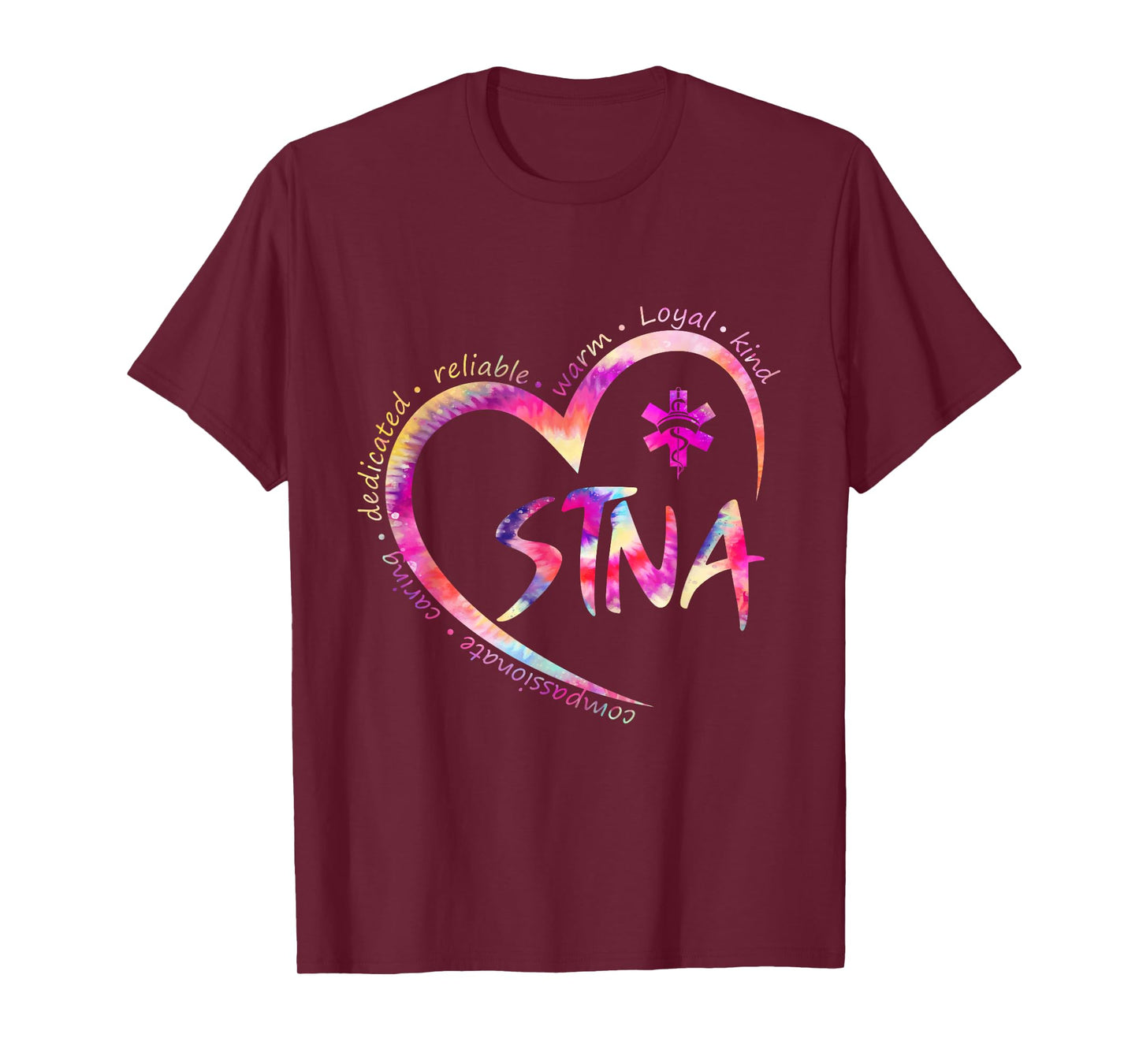 Tie Dye Nurse Stna Life Sunflowers Heart Nursing Assistant T-Shirt