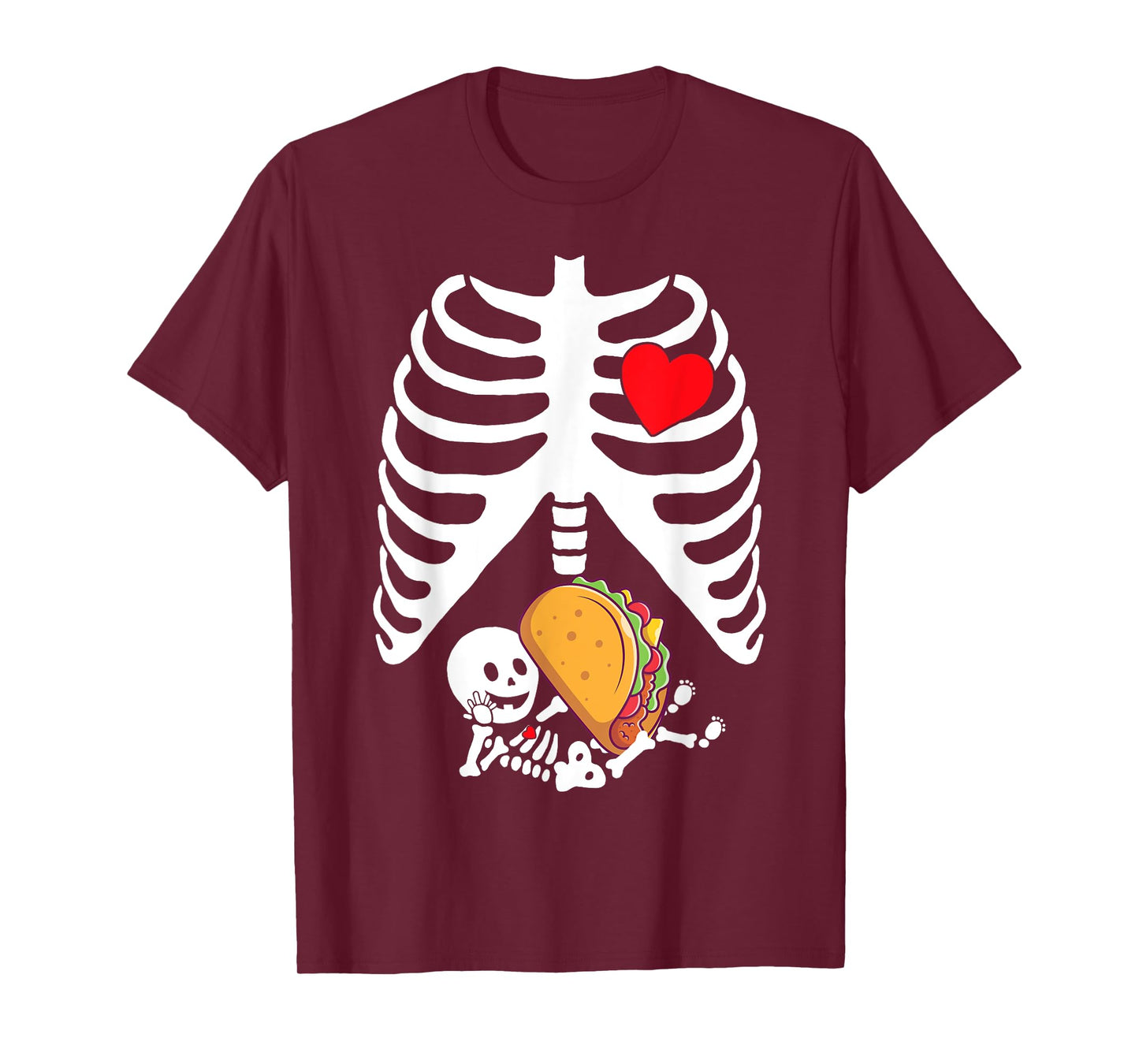 Pregnancy Announcement Halloween Skeleton Baby Tacos Xray T-Shirt