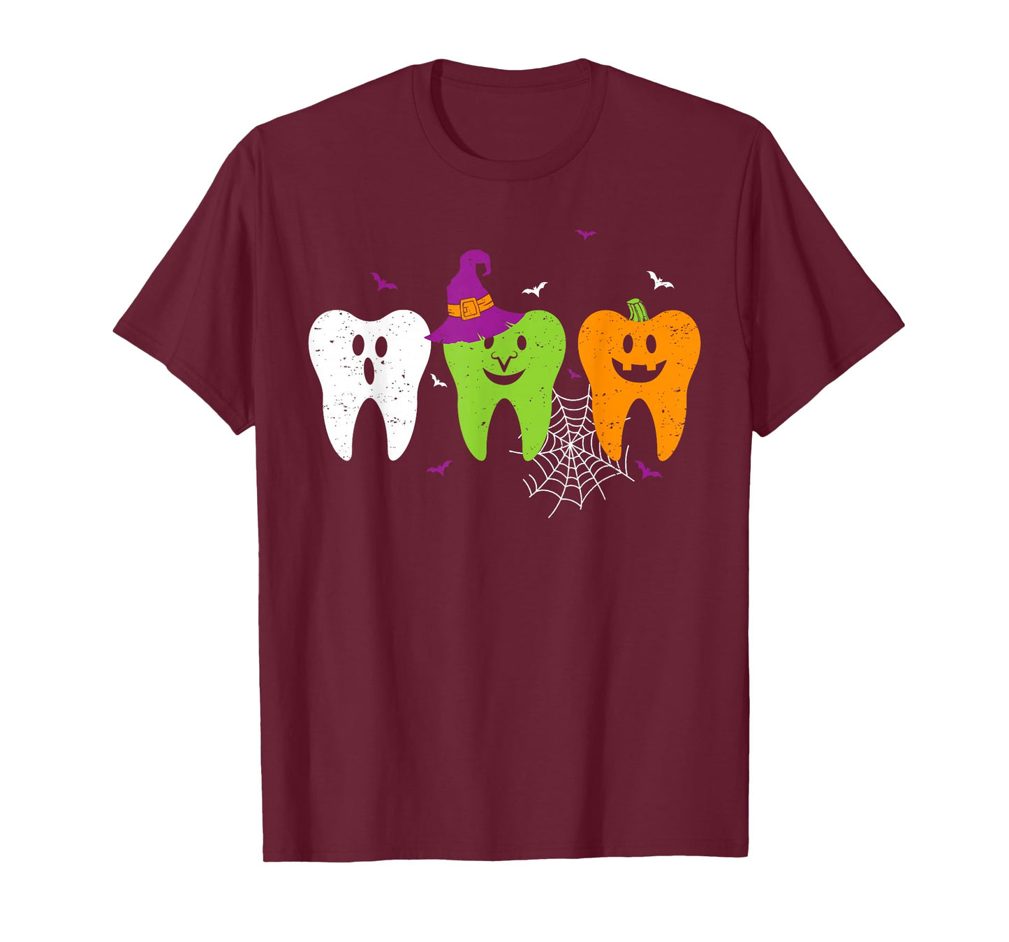 Teeth Ghost Pumpkin Witch Dental Dentist Funny Halloween T-Shirt