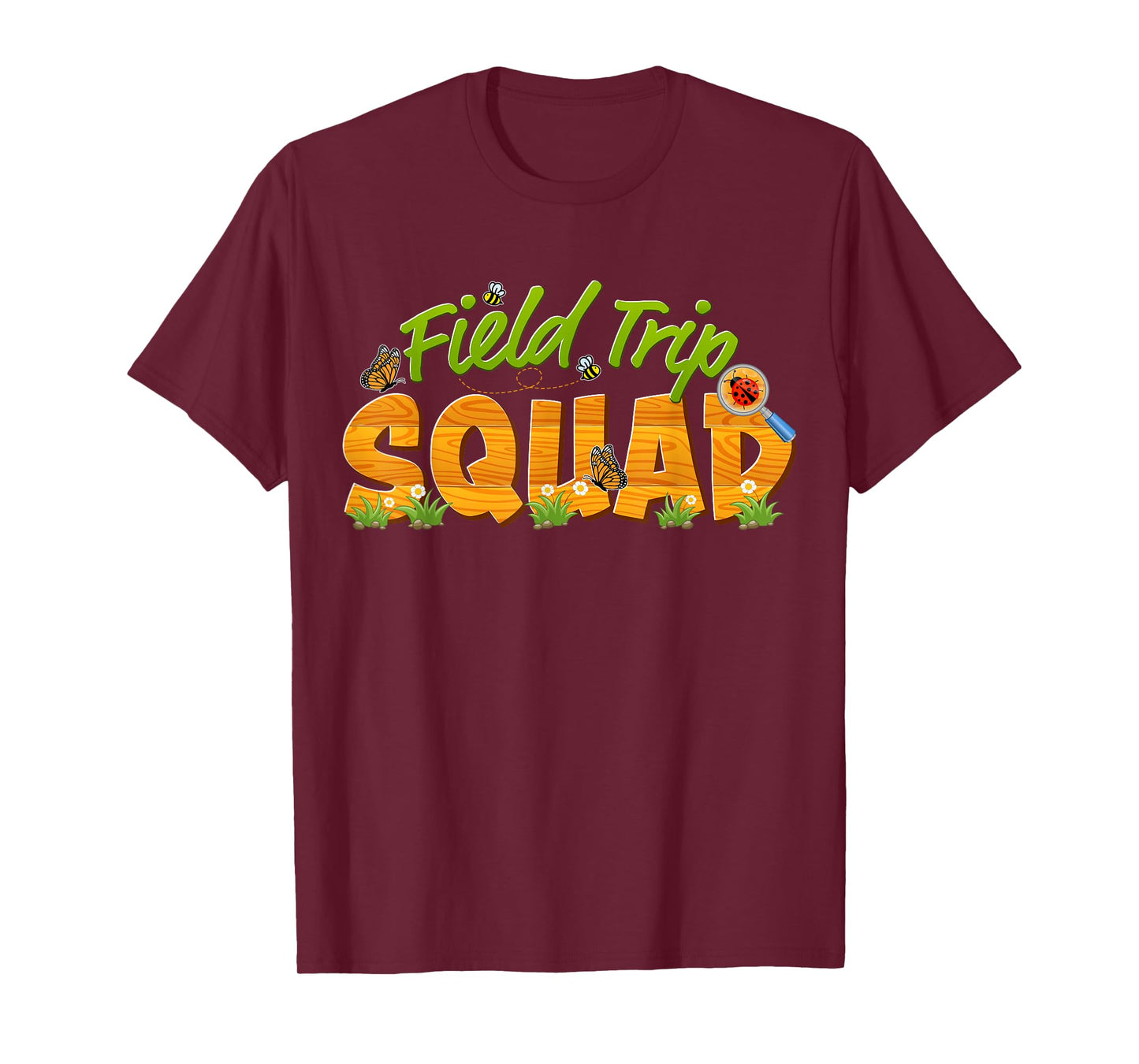 Nature Field Trip Squad School Matching Teacher Green Fields T-Shirt