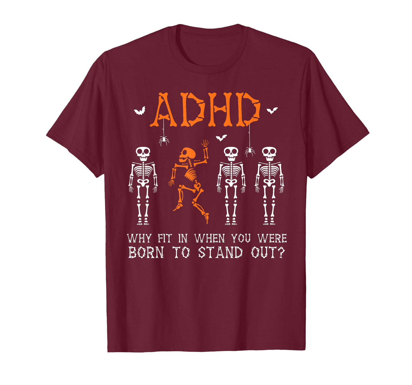 ADHD Halloween Skeleton Graphic Design for Spooky Season Fun T-Shirt