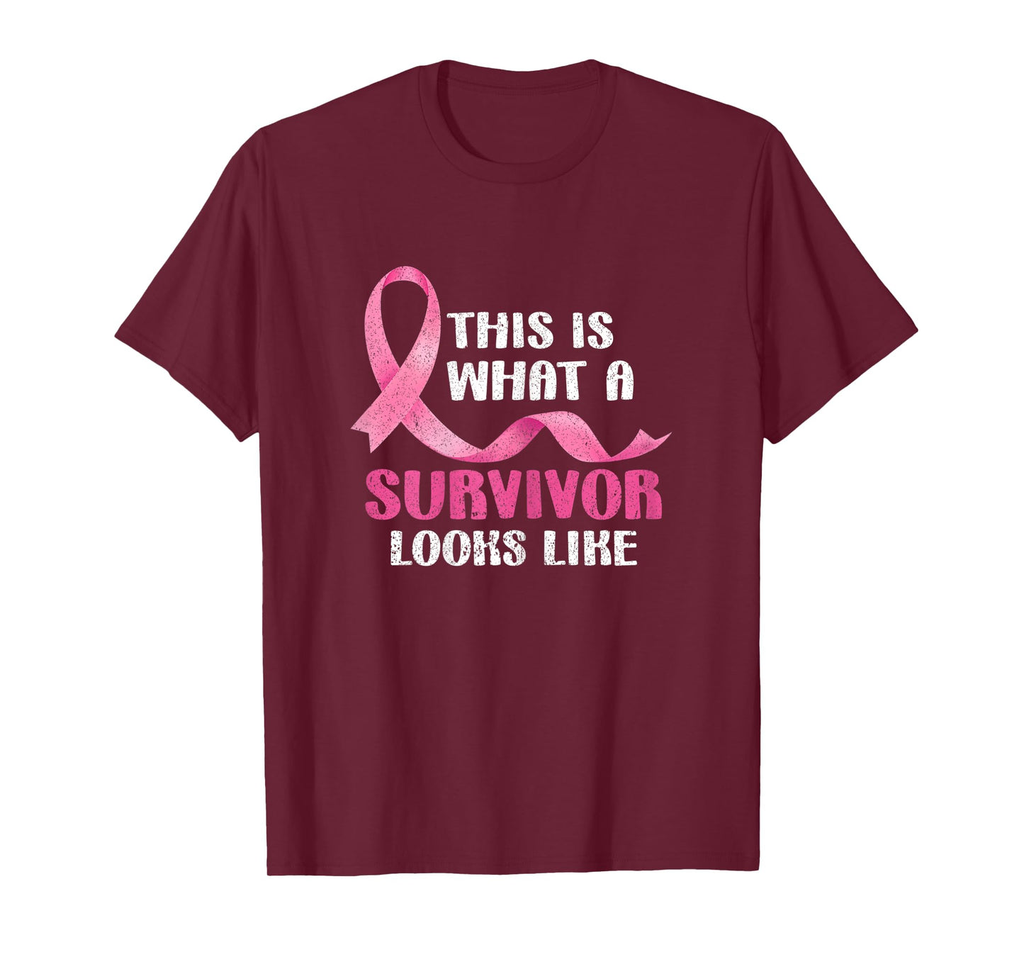 Womens Cancer Survivor Women Pink Ribbon Breast Cancer Awareness T-Shirt
