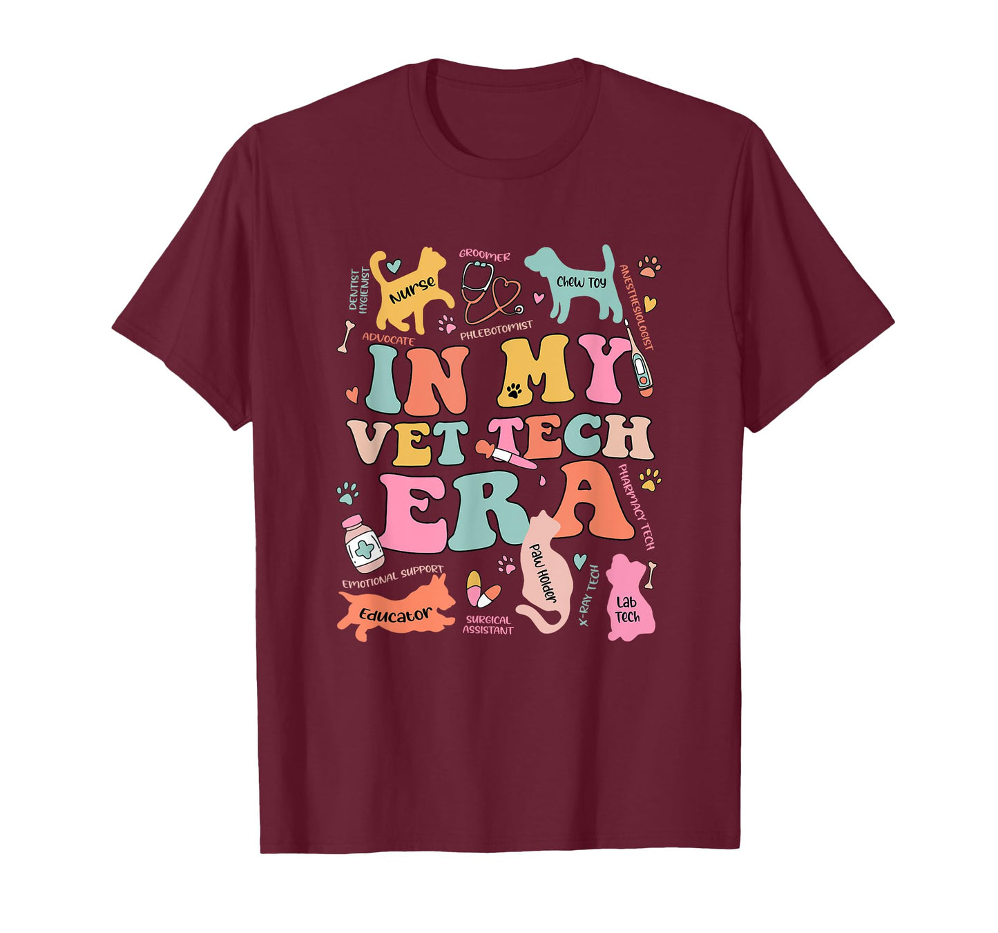 Groovy In My Vet Tech Era Monogrammed Veterinarian Grad T-Shirt