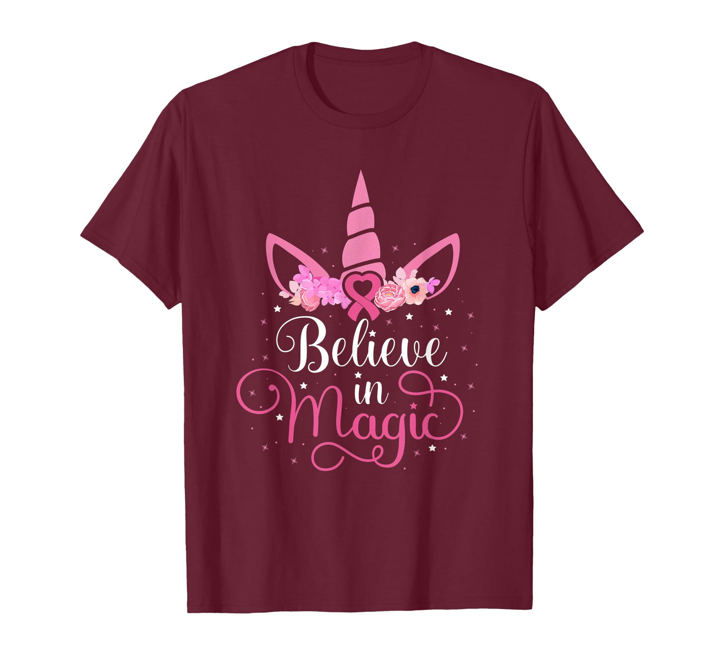 Breast Cancer Unicorn Magic Pink Ribbon Awareness Fighter T-Shirt